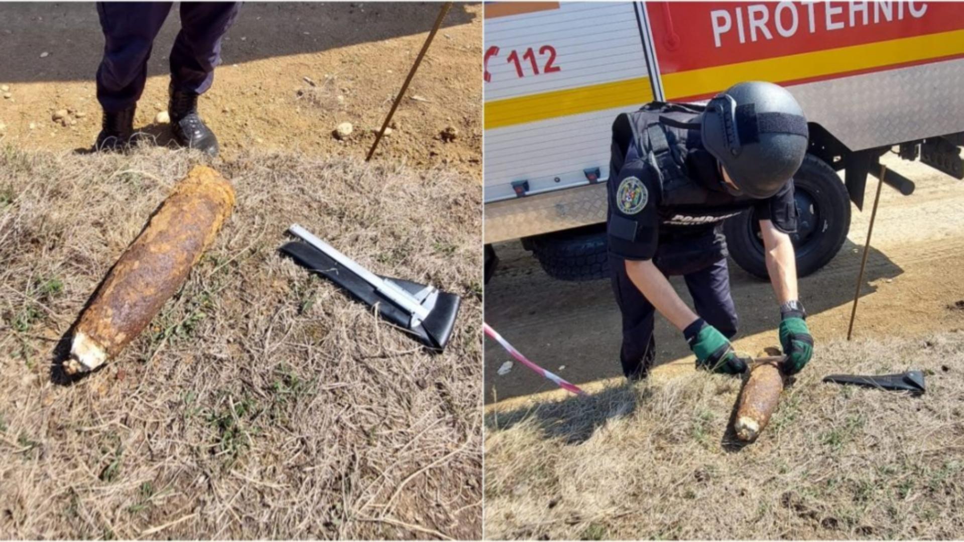  Proiectil exploziv din Al Doilea Război Mondial a fost descoperit langa Cugir