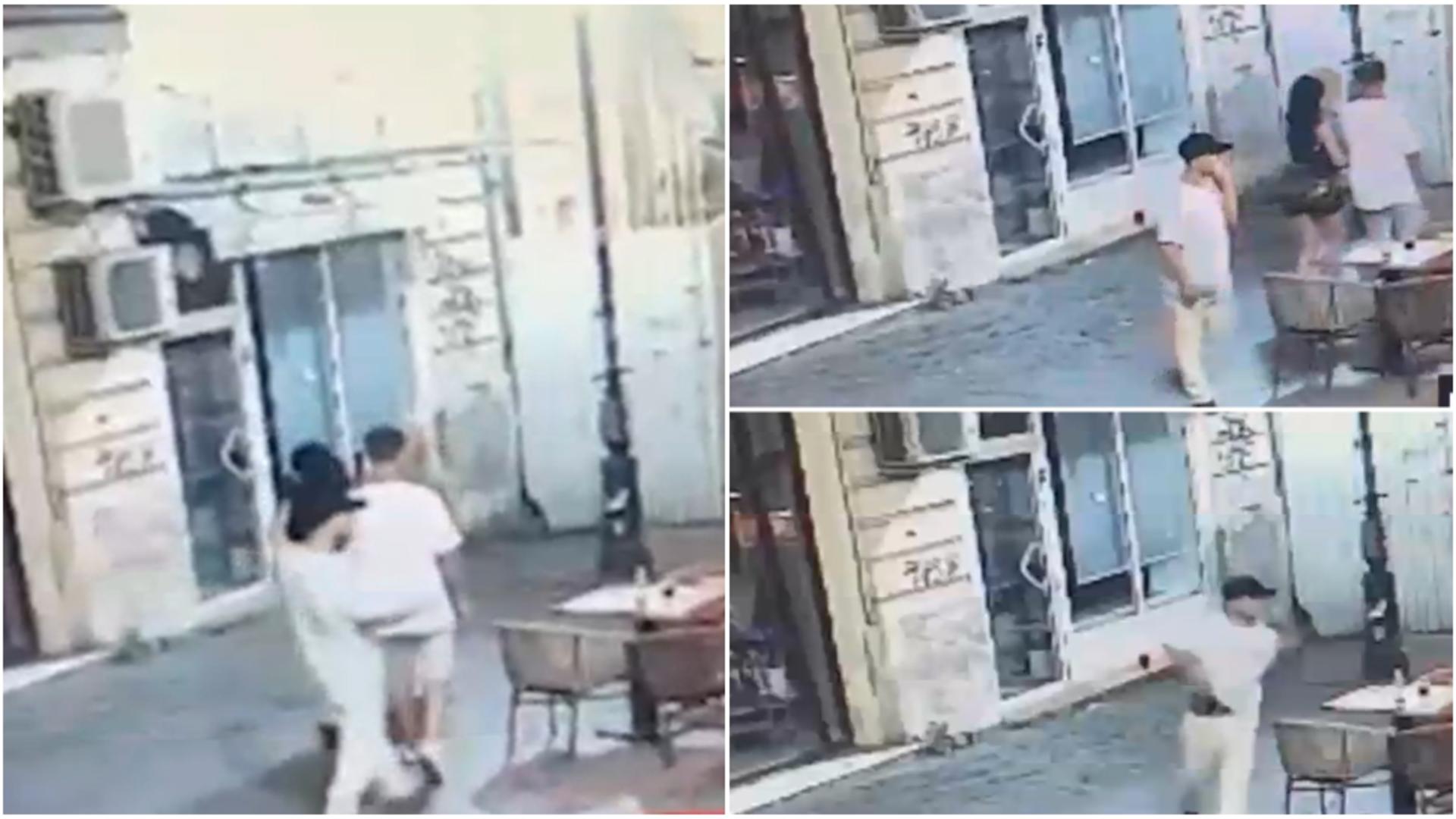 Primele imagini cu atacul armat din Centrul Vechi. FOTO: Captură Realitatea PLUS