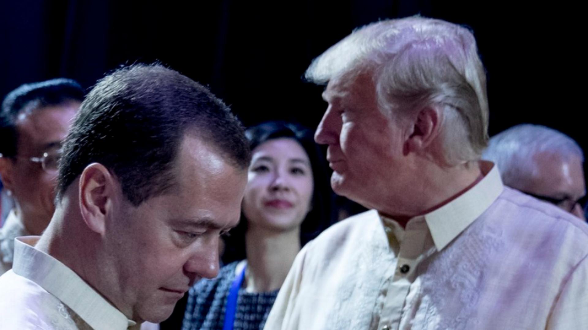 Medvedev și Trump la un summit în Filipine - 2017 (Profimedia)