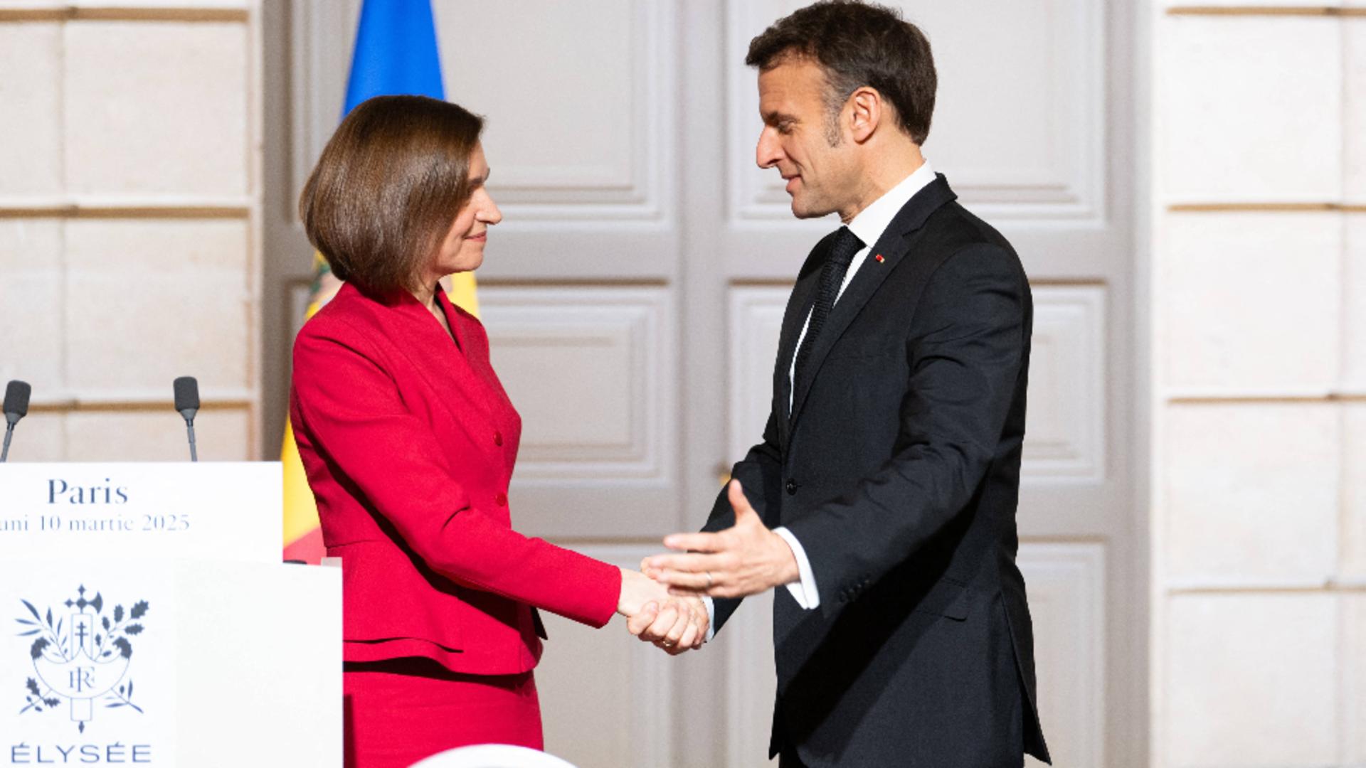 Maia Sandu și Emmanuel Macron/ Profimedia 