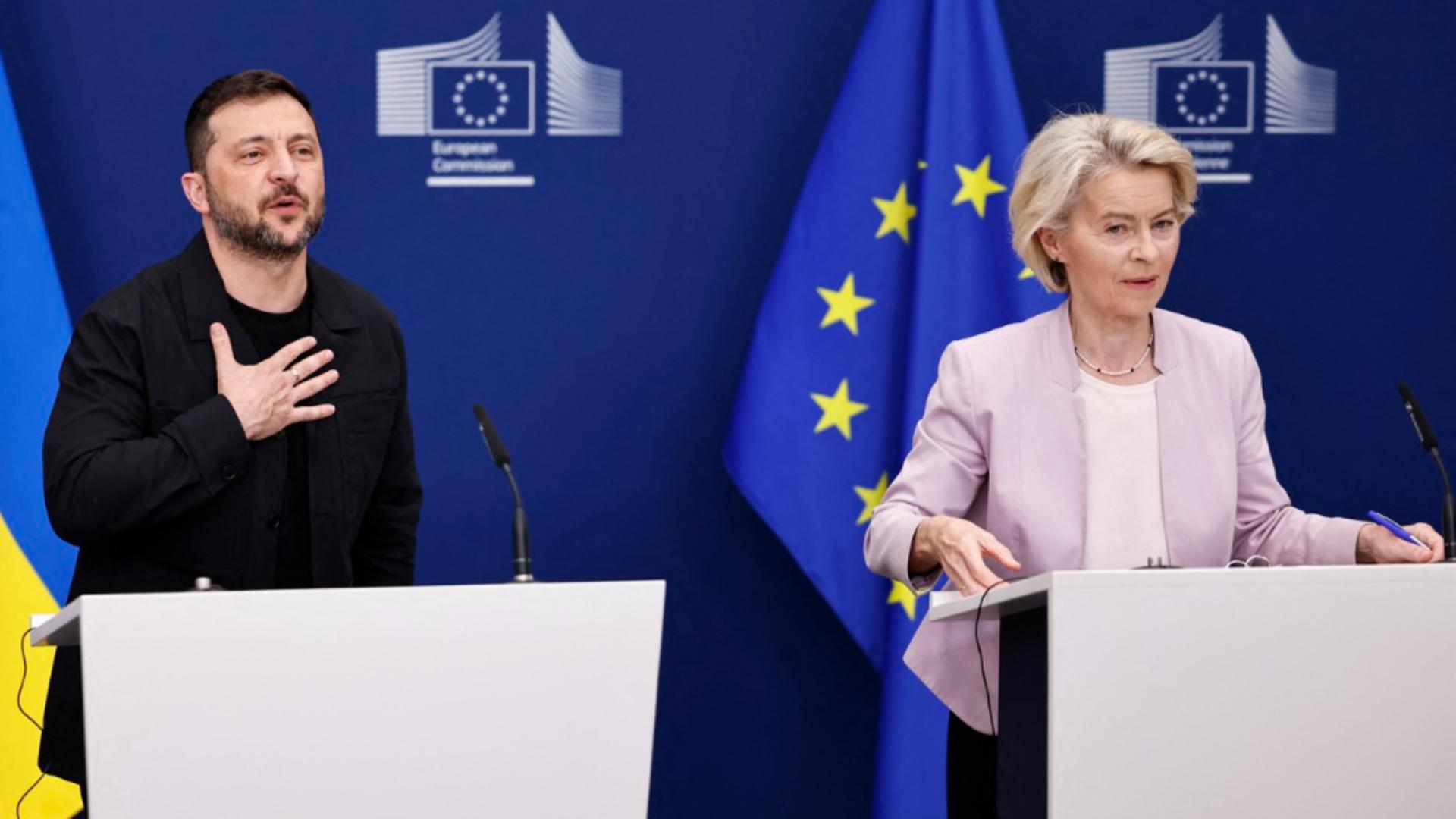 Ursula von der Leyen și Volodimir Zlenski. Foto: Profimedia