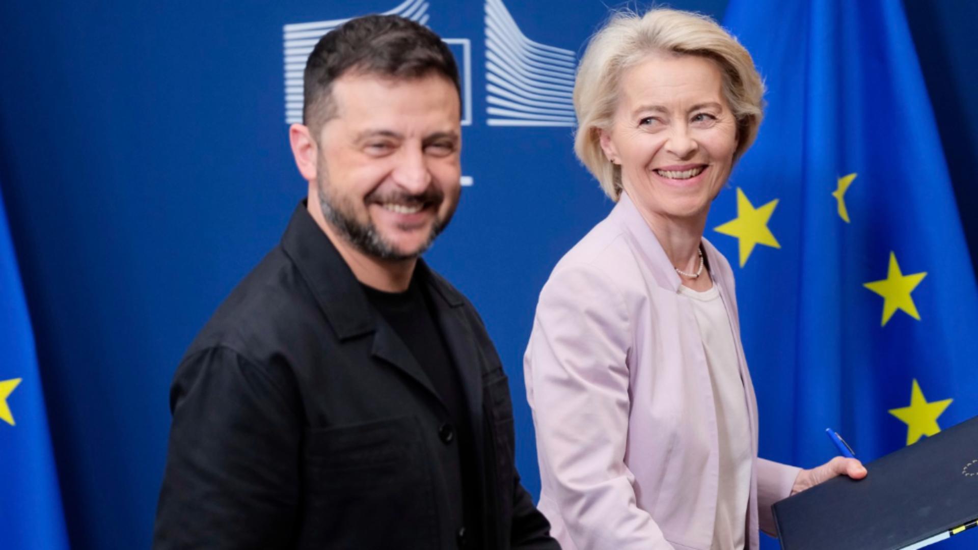 Ursula von der Leyen și Volodimir Zlenski. Foto: Profimedia