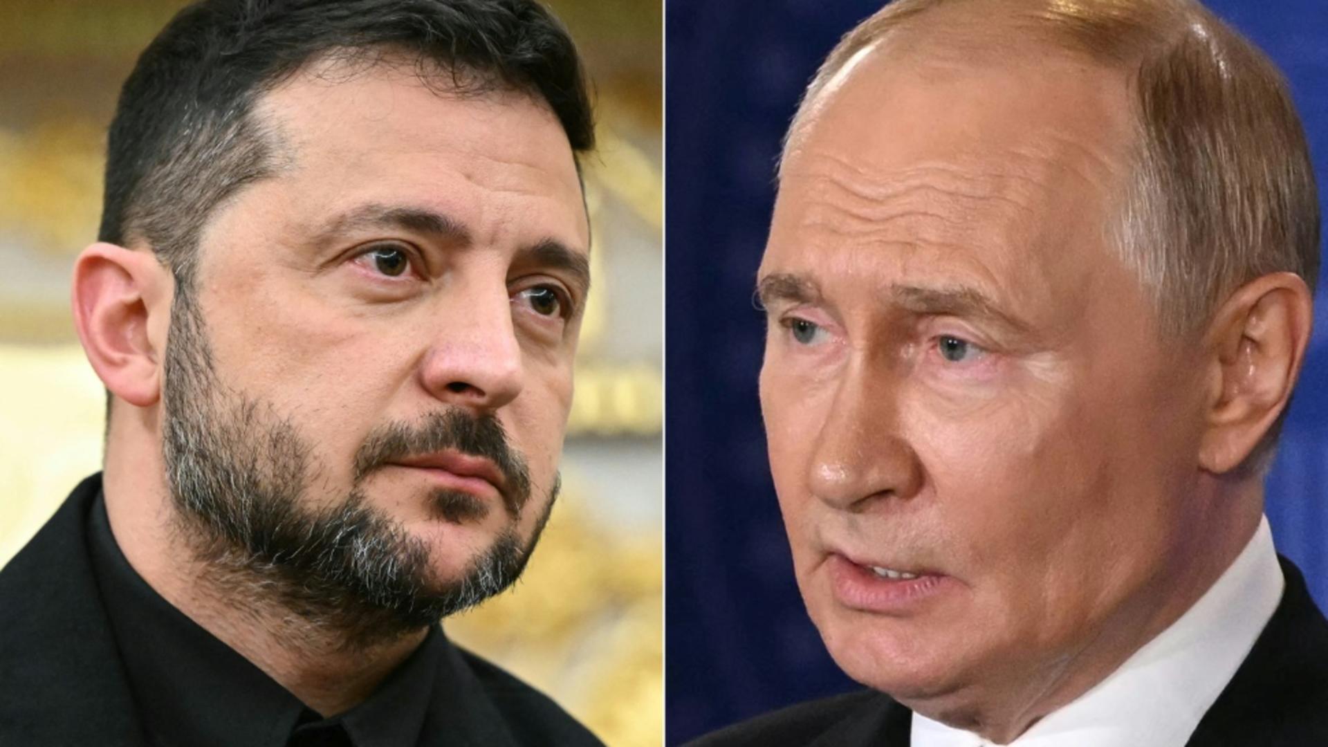 Volodimir Zelenski și Vladimir Putin. Foto: Profimedia