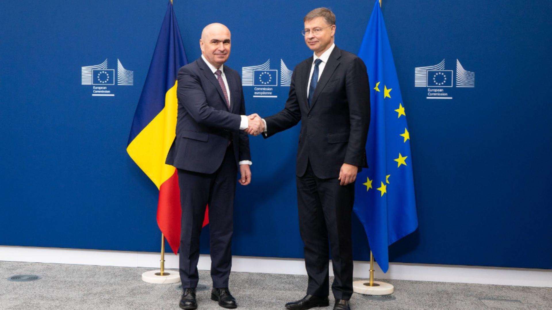 Ilie Bolojan, alături de comisarul european Valdis Dombrovskis/ Foto: Facebook