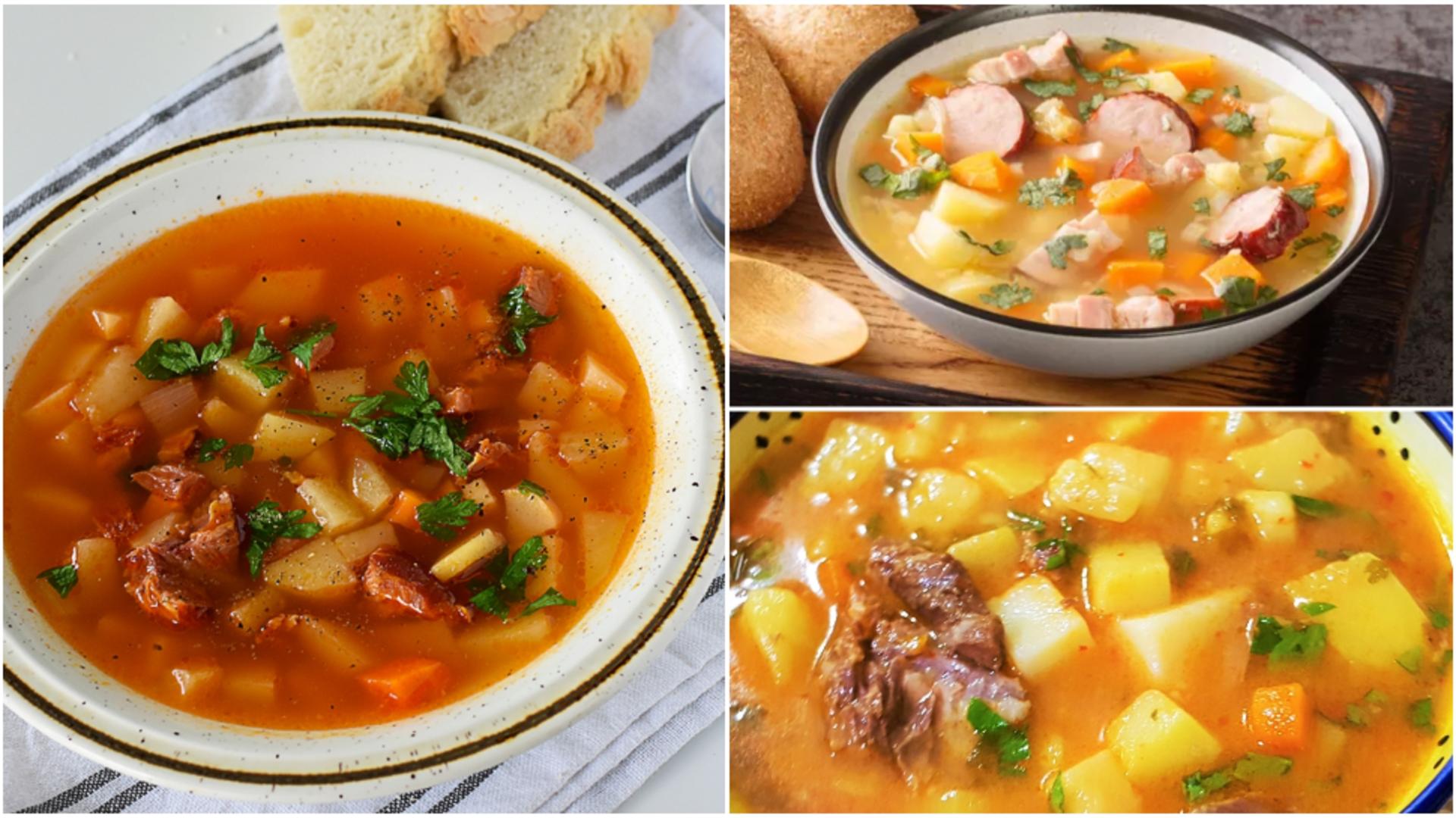 Ciorbă de cartofi cu afumătură.