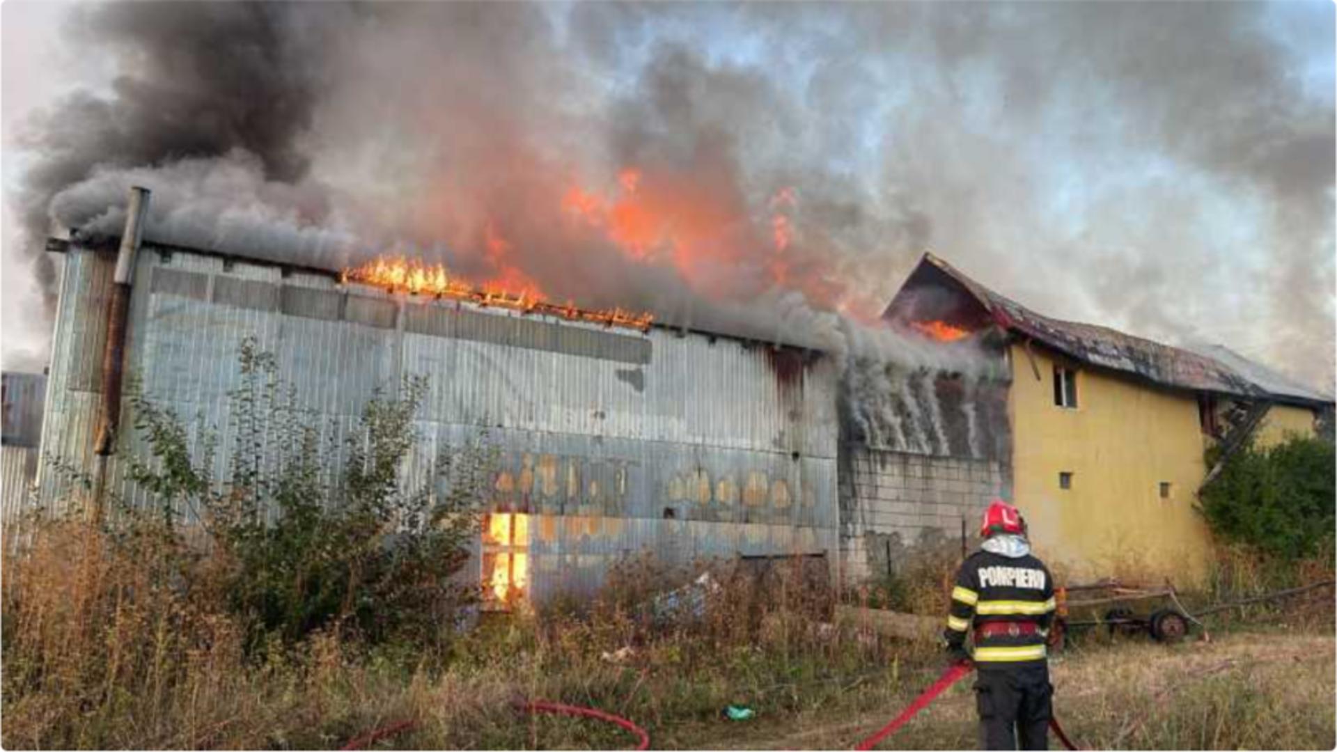 Incendiu de proporții în Prahova. FOTO: ISU
