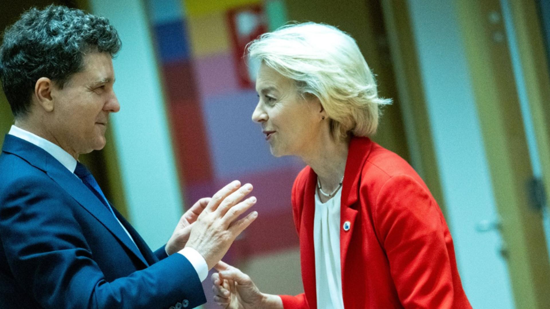 Nicușor Dan și Ursula von der Leyen. Foto: Profimedia
