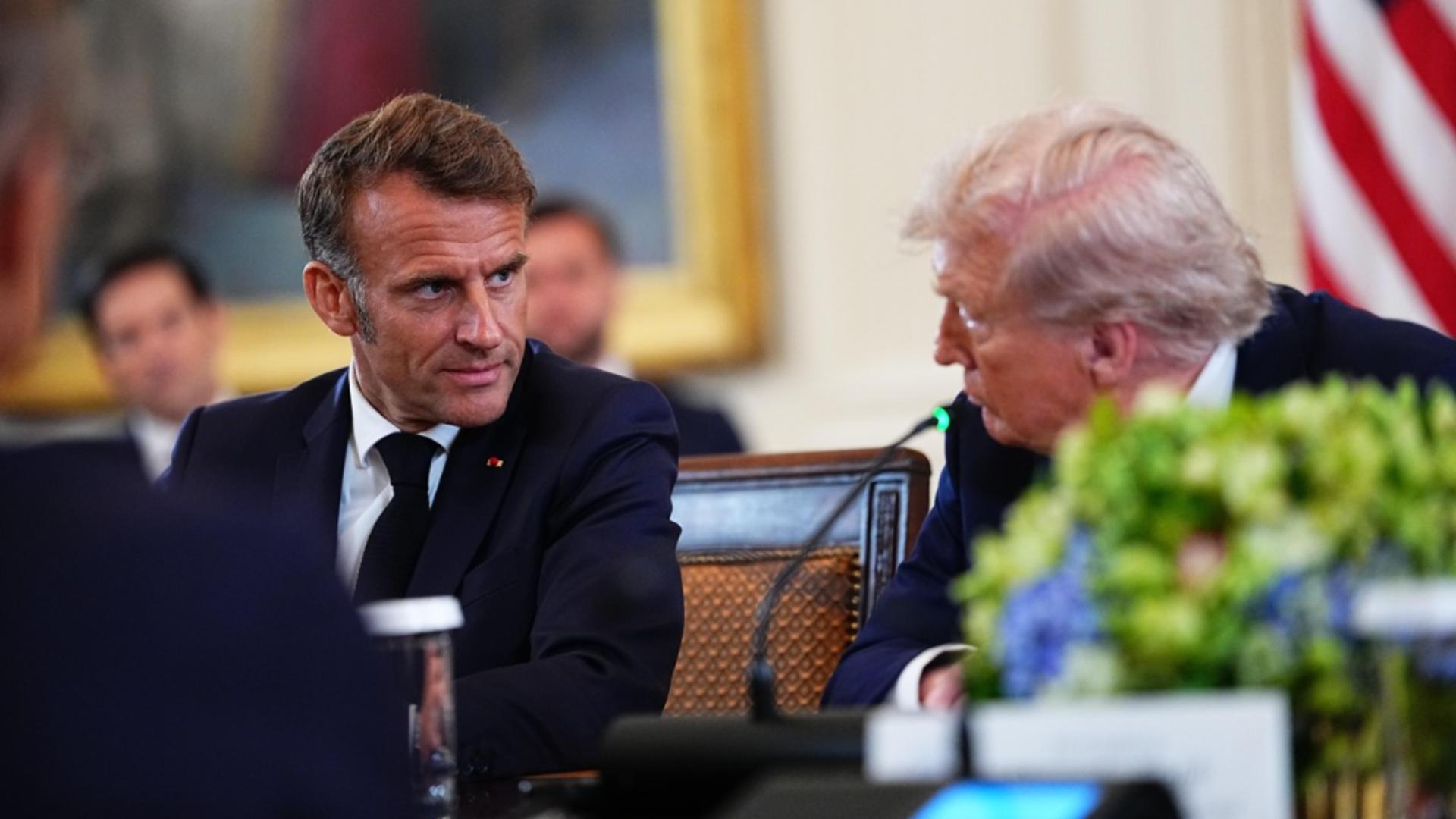 Emmanuel Macron cu Donald Trump. Foto: Profimedia