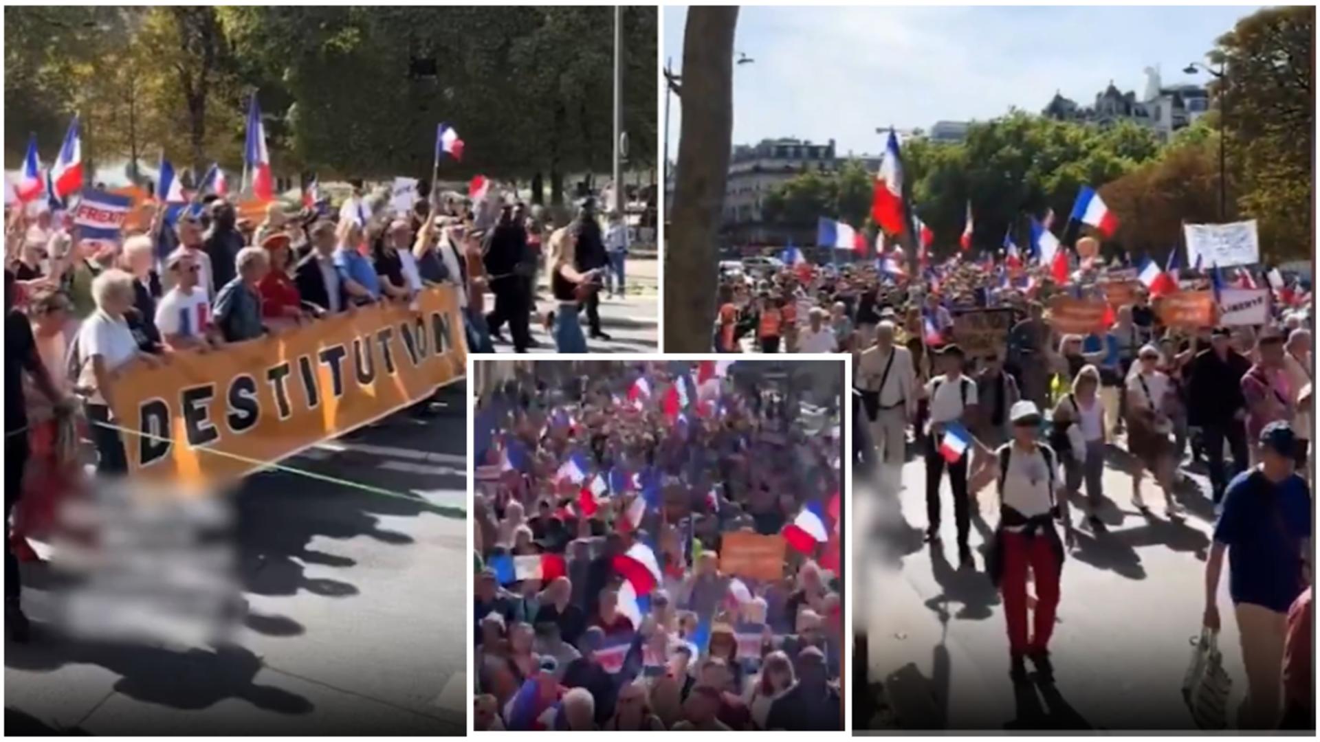 Proteste de amploare în Franța. FOTO: Captura Realitatea PLUS