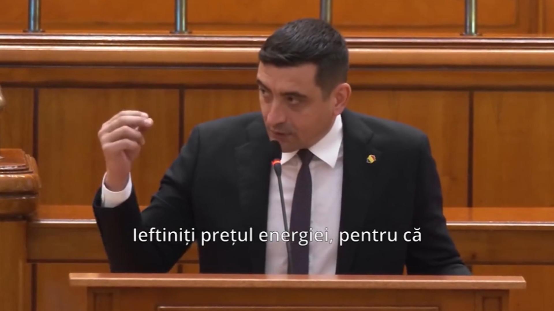 George Simion, replici dure pentru Coaliție, în Parlamentul României/ Captură video