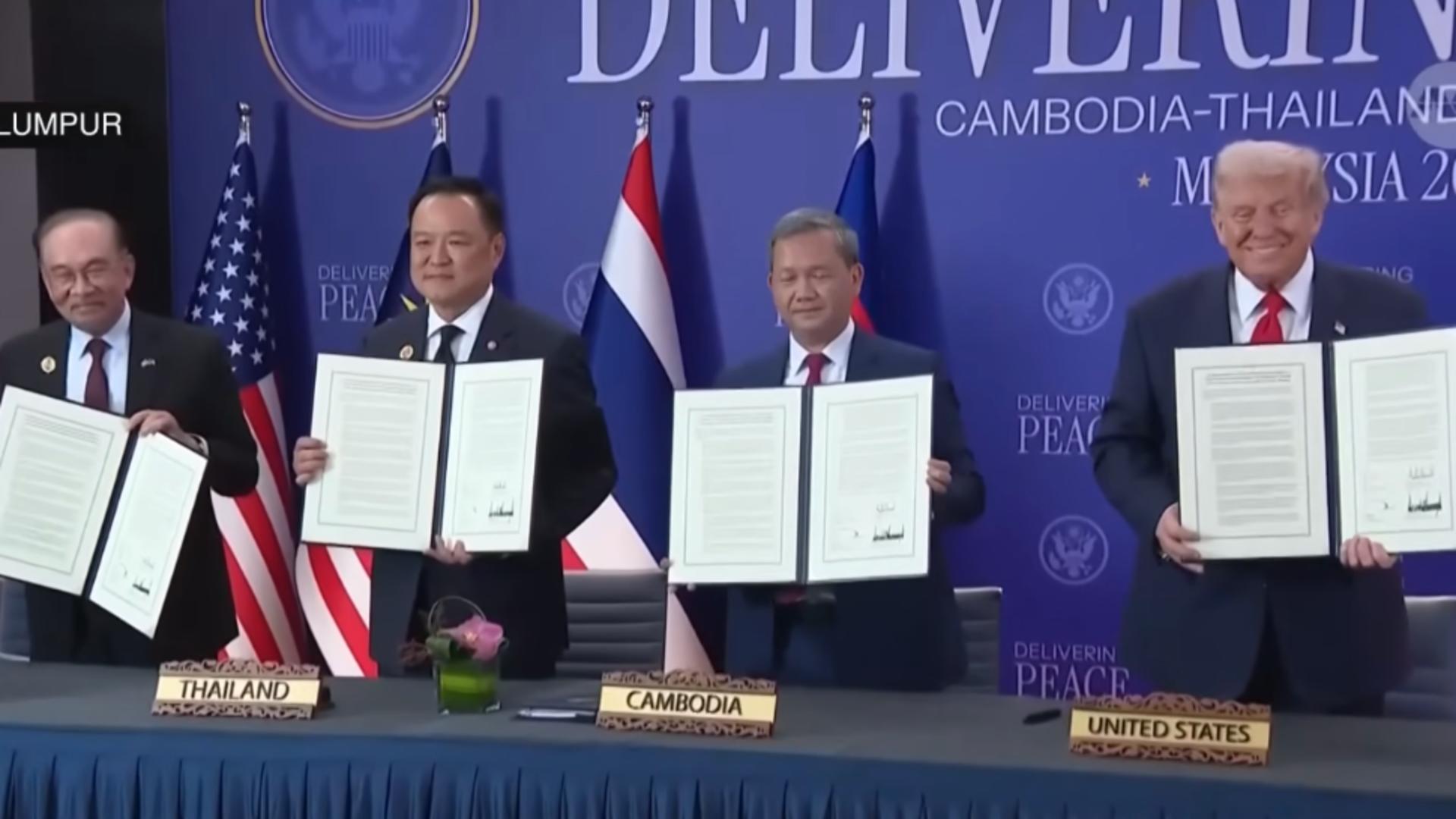 „Acord de pace” comun, în prezența președintelui american Donald Trump, la Kuala Lumpur