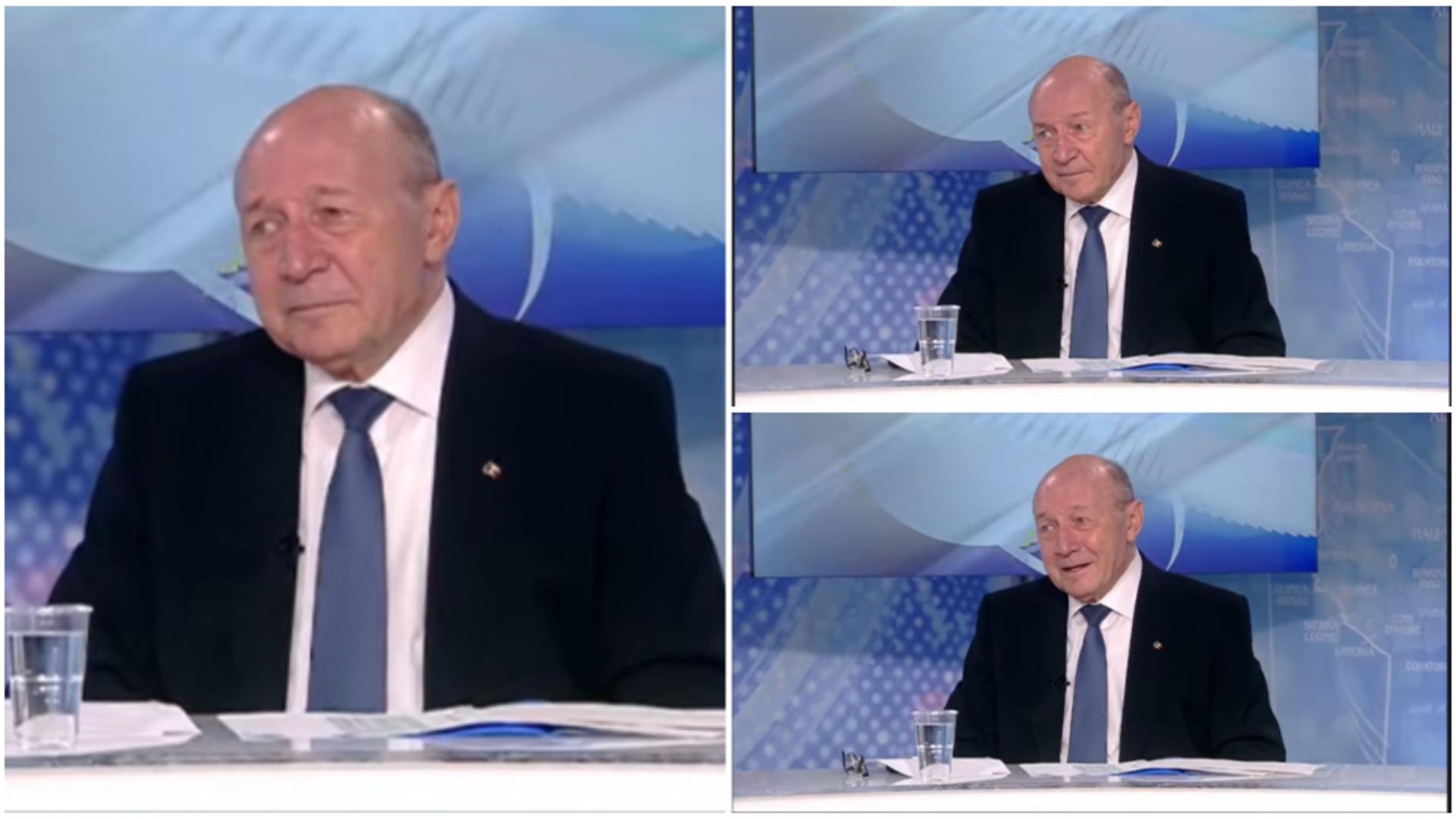 Momentul în care Traian Băsescu începe să plângă. Foto: Captură Realitatea PLUS