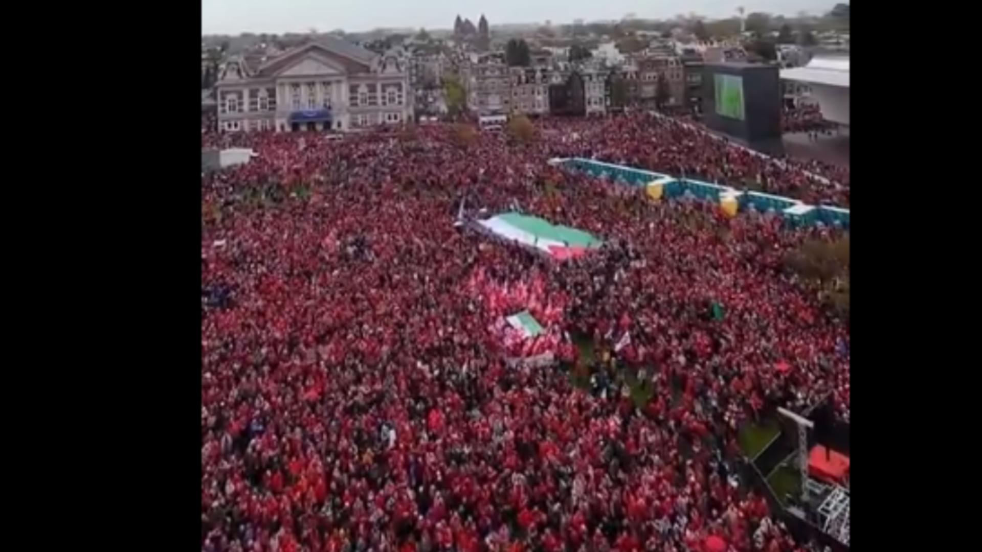 Sute de mii de oameni au manifestat, duminică, la Amsterdam împotriva războiului din Gaza- VIDEO