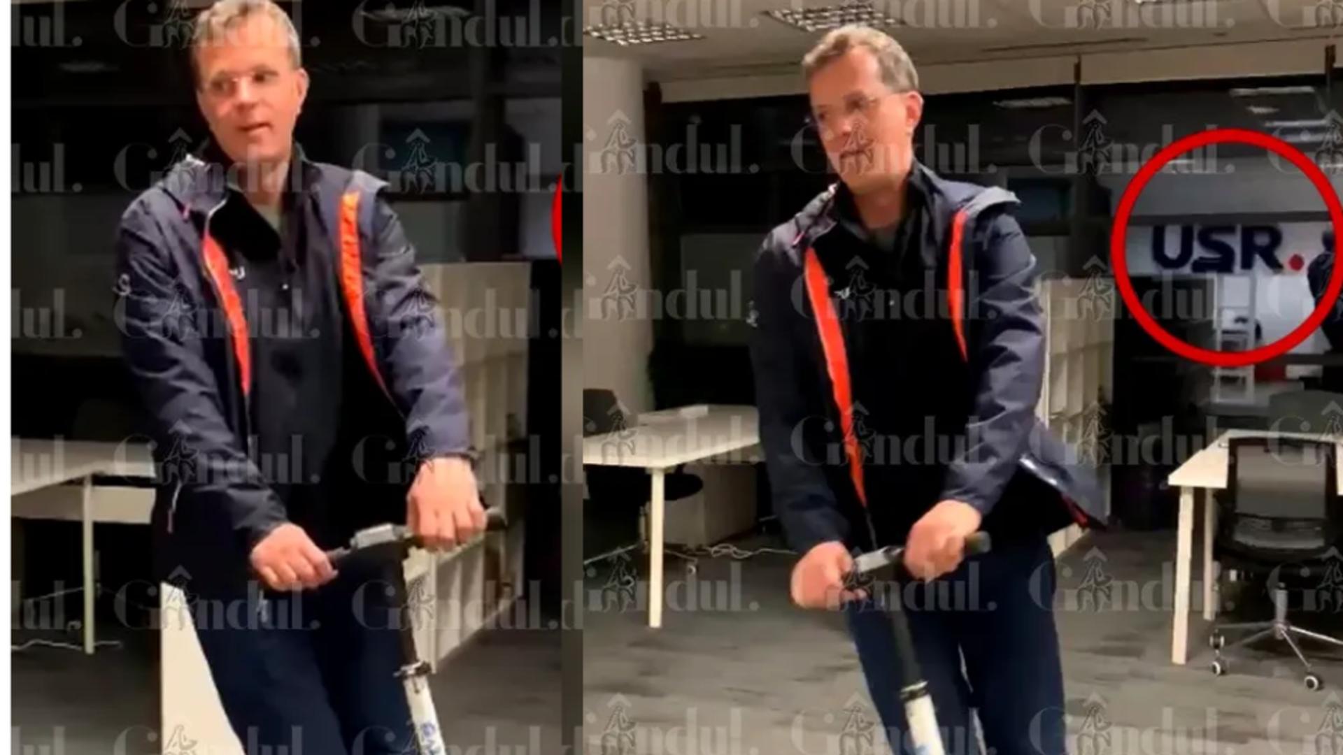 Moșteanu a devenit cunoscut datorită pasiunii pentru trotinetă