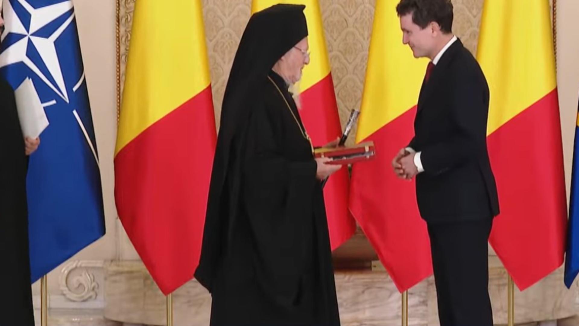 Președintele Nicușor Dan l-a primit la Cotroceni pe Patriarhul Ecumenic Bartolomeu I 