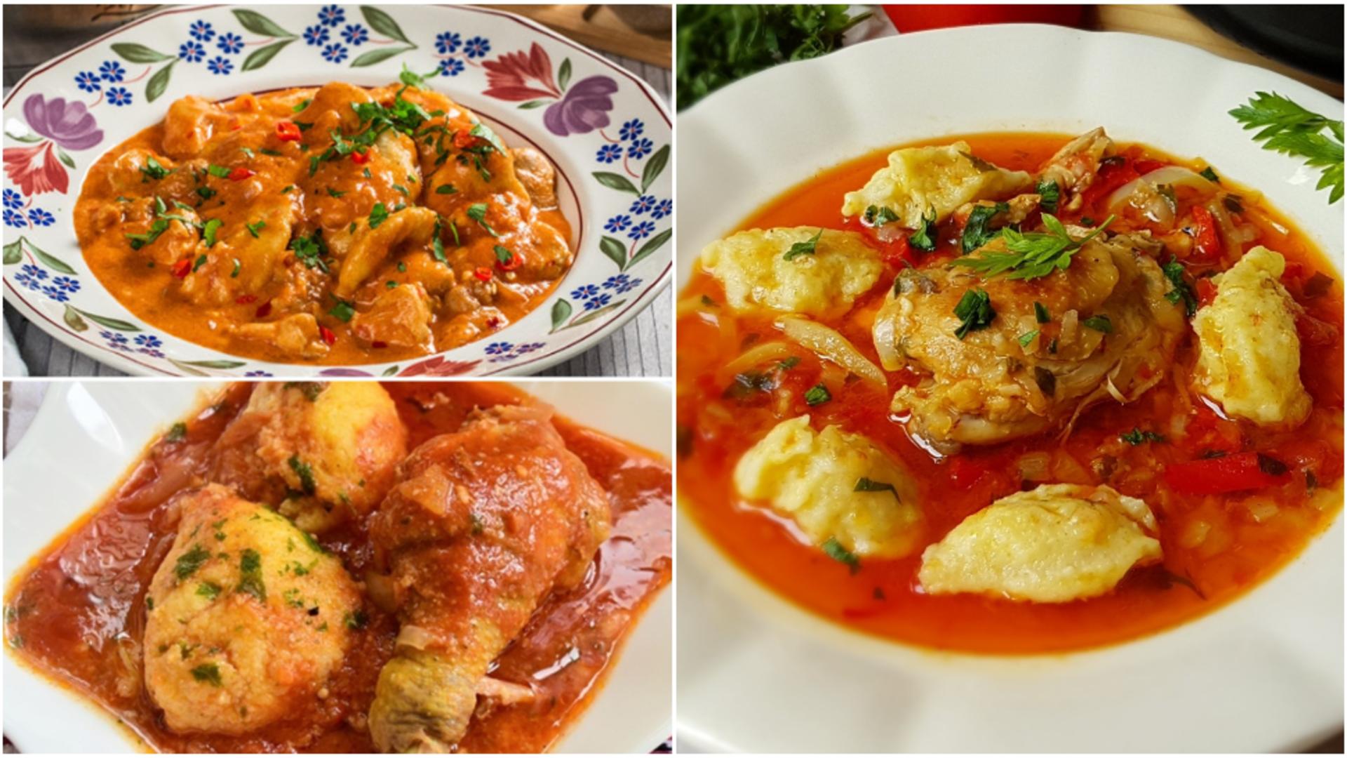 Papricaș de pui cu găluște