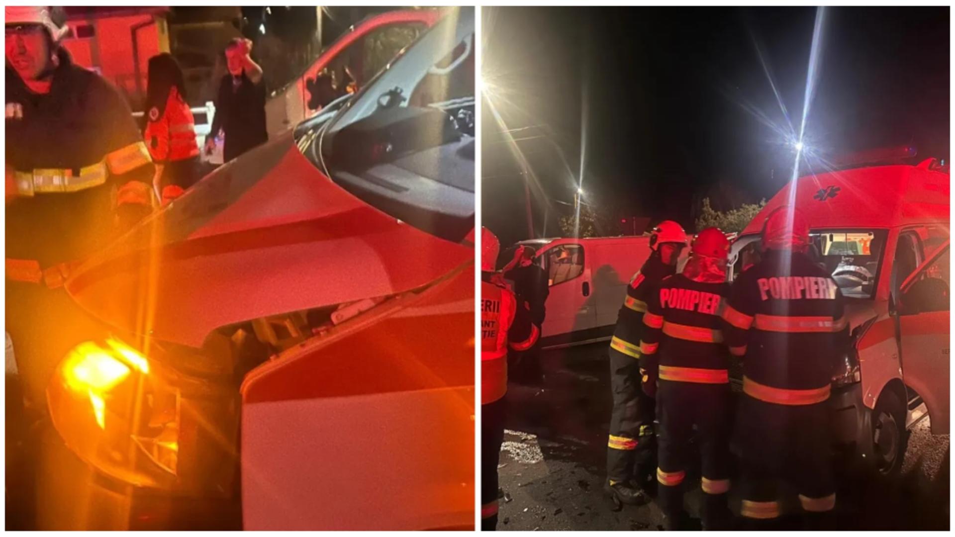  Ambulanță implicată într-un accident în Satu-Mare. FOTO: PortalSM