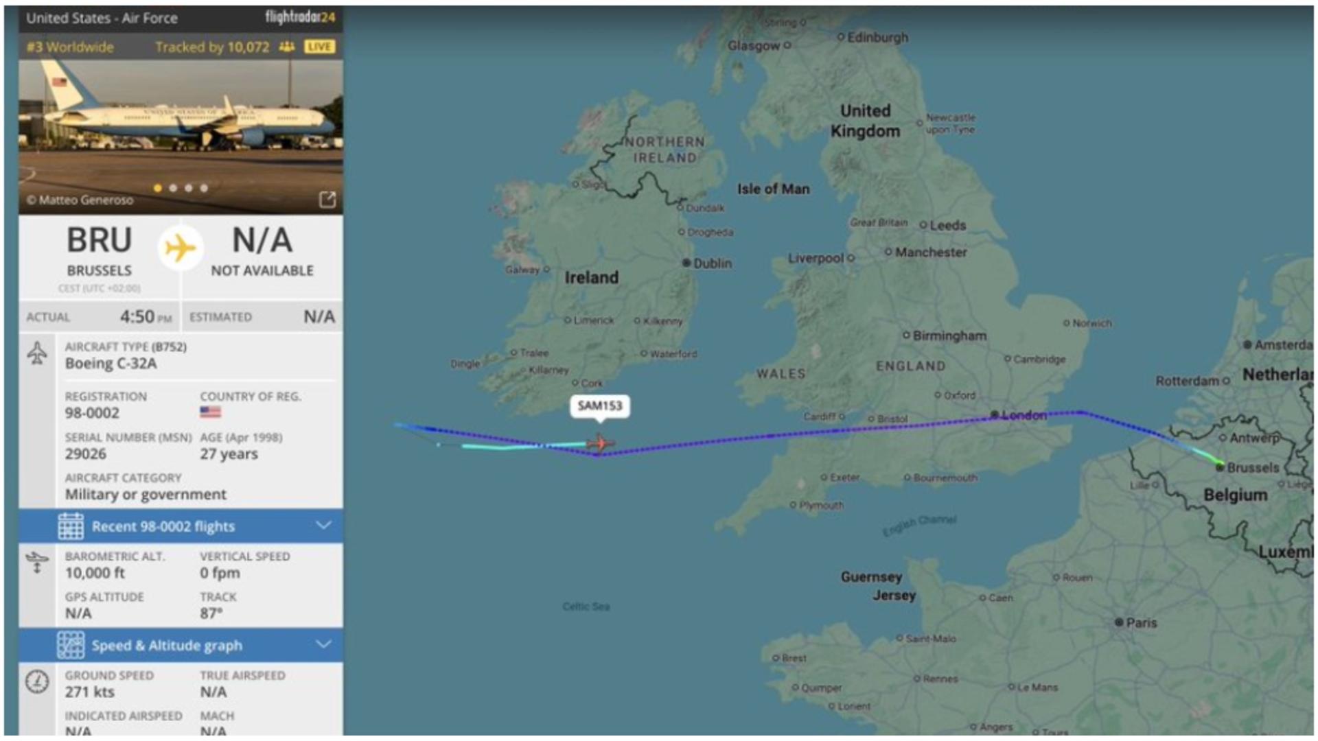 Incident grav la bordul avionului în care se afla șeful Pentagonului. FOTO: X