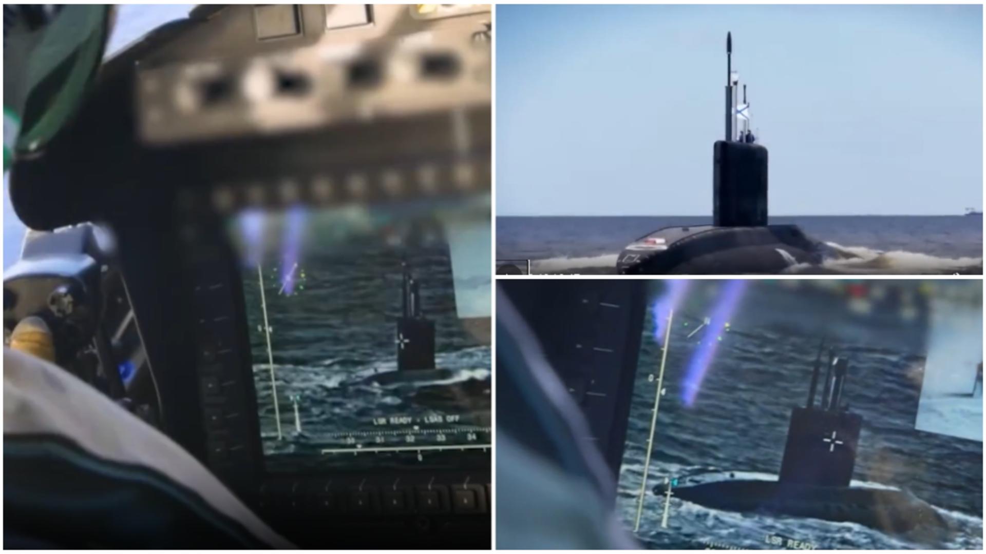 Submarin rusesc în Mara Baltică, monitorizat cu avioane de luptă. FOTO: Captura Realitatea 