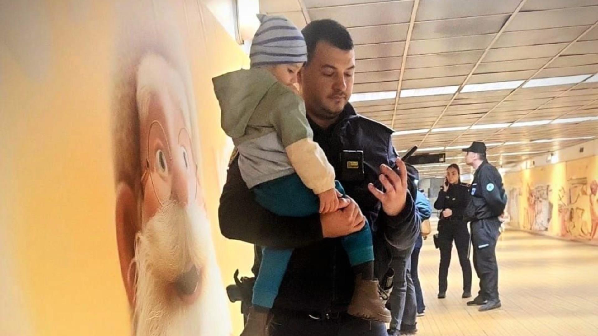 Mirel, polițistul care a fost alături de copilul speriat