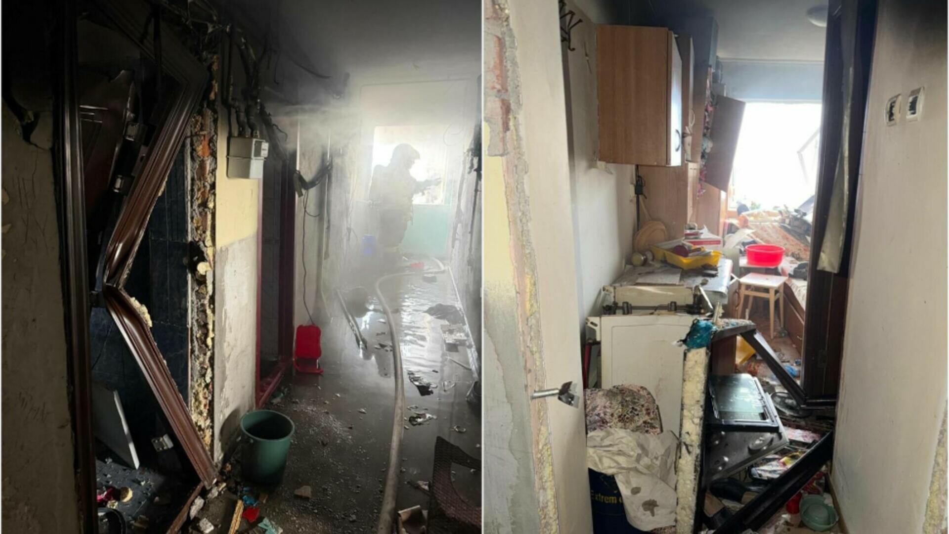 Explozie de gaze, urmată de incendiu, într-un bloc din Balş. 2 victime sunt la spital, în stare gravă  - VIDEO/FOTO