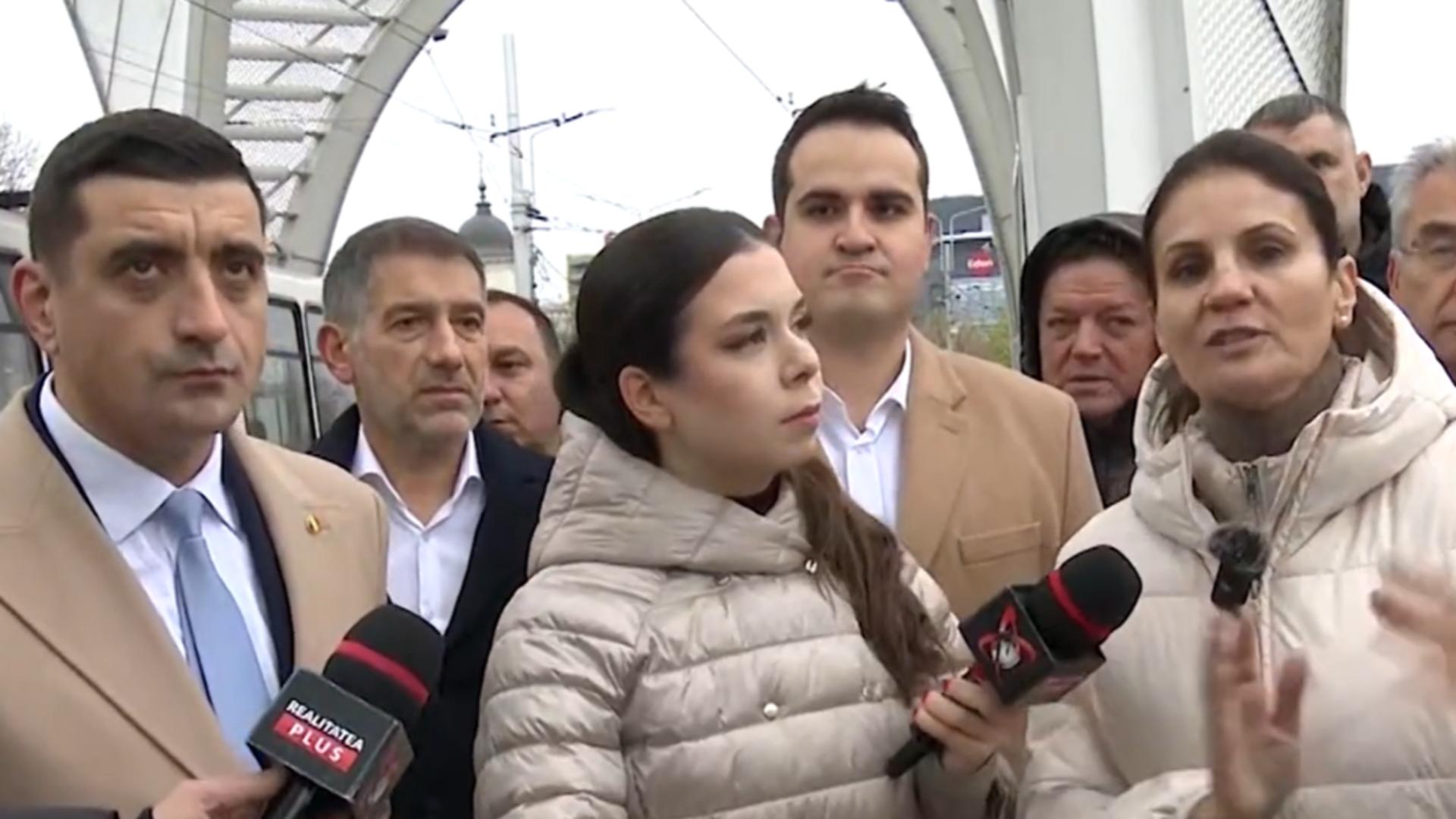 Anca Alexandrescu, în stradă alături de bucureșteni/ Captură video 