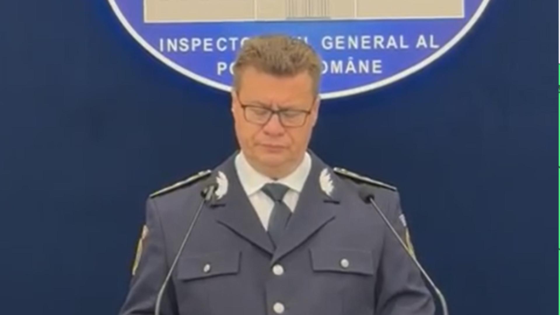 Benone Matei, șeful Poliţiei Române/ Captură video