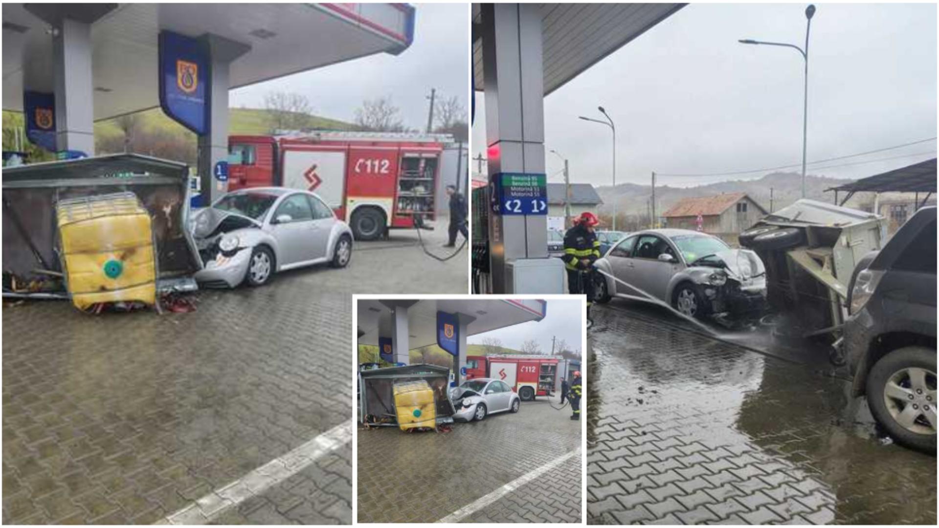 Accident într-o benzinărie din judeţul Bistriţa-Năsăud. FOTO: News.ro