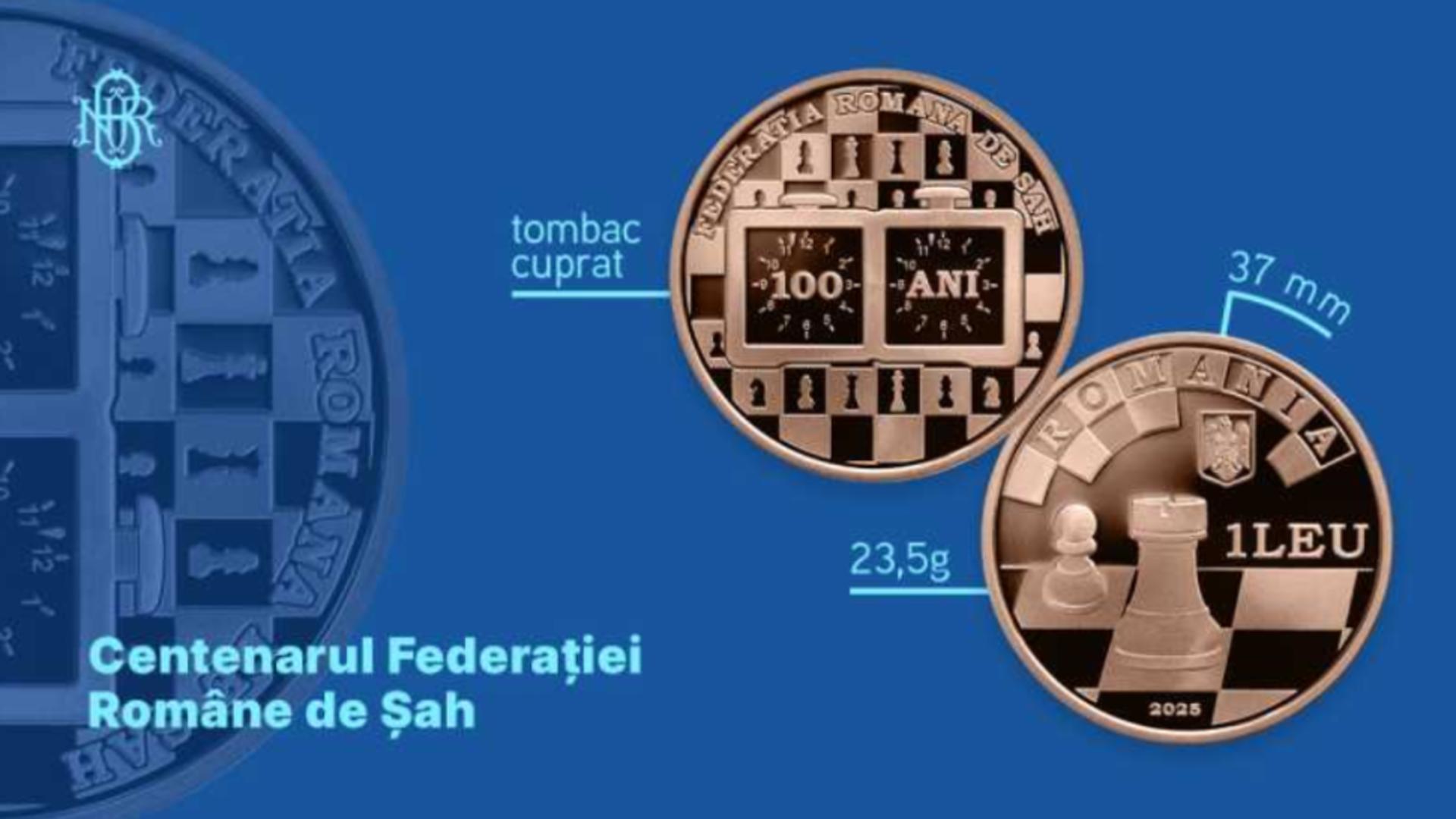  BNR lansează o monedă specială pentru 100 de ani de șah în România