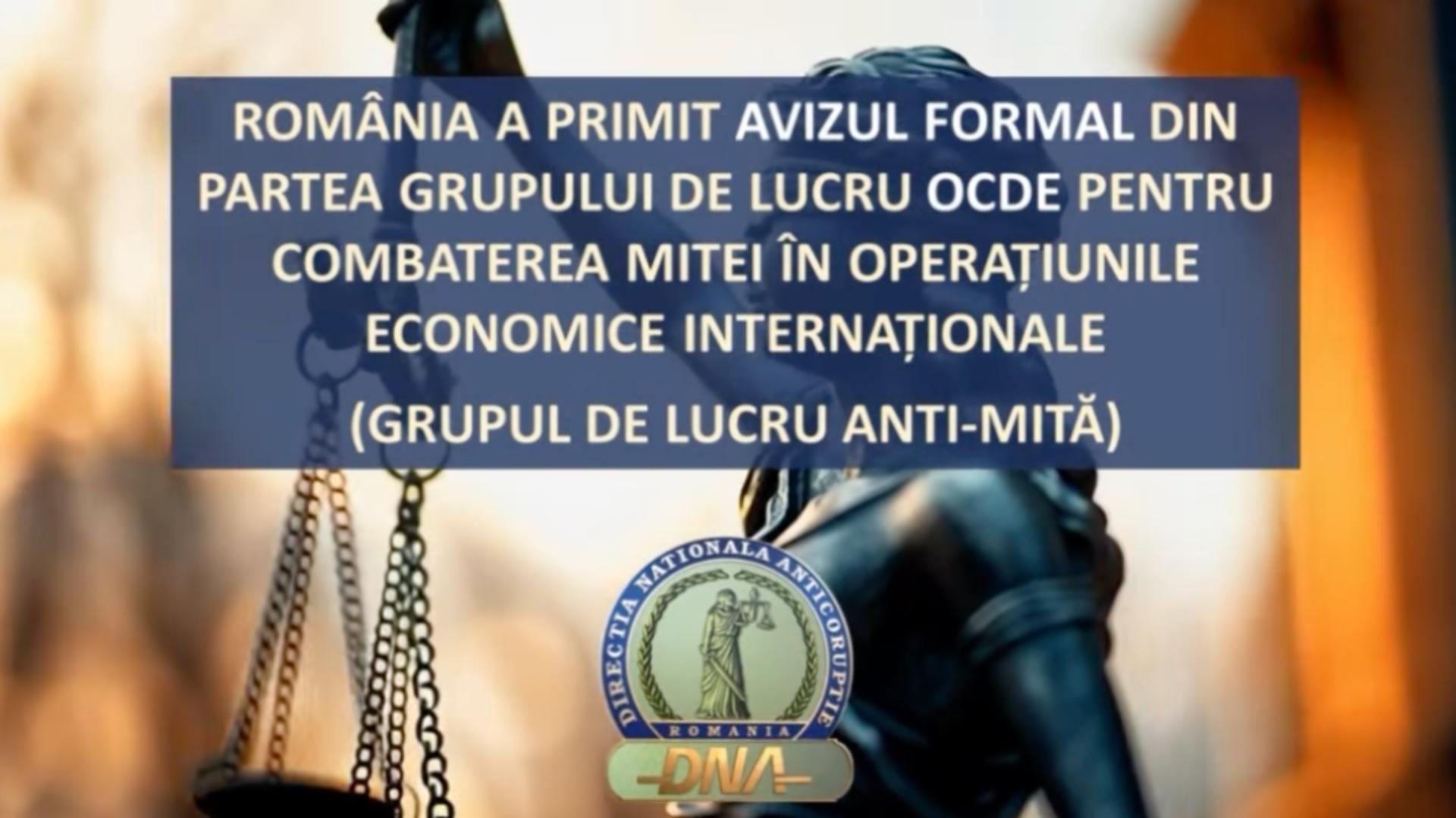 România a primit avizul formal din partea Grupului de lucru al Organizației pentru Cooperare și Dezvoltare Economică (OCDE)