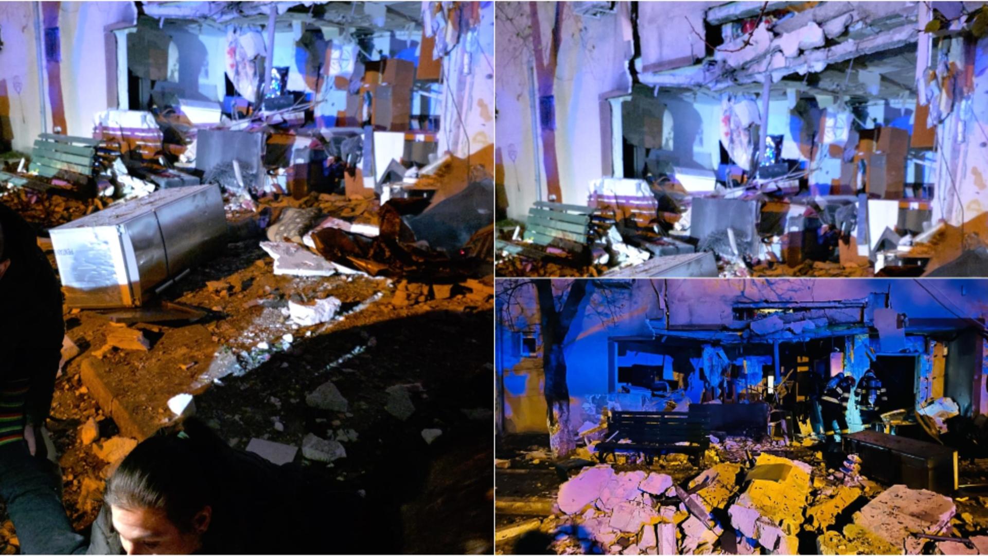 Explozie într-un bloc din Buftea. FOTO: ISU