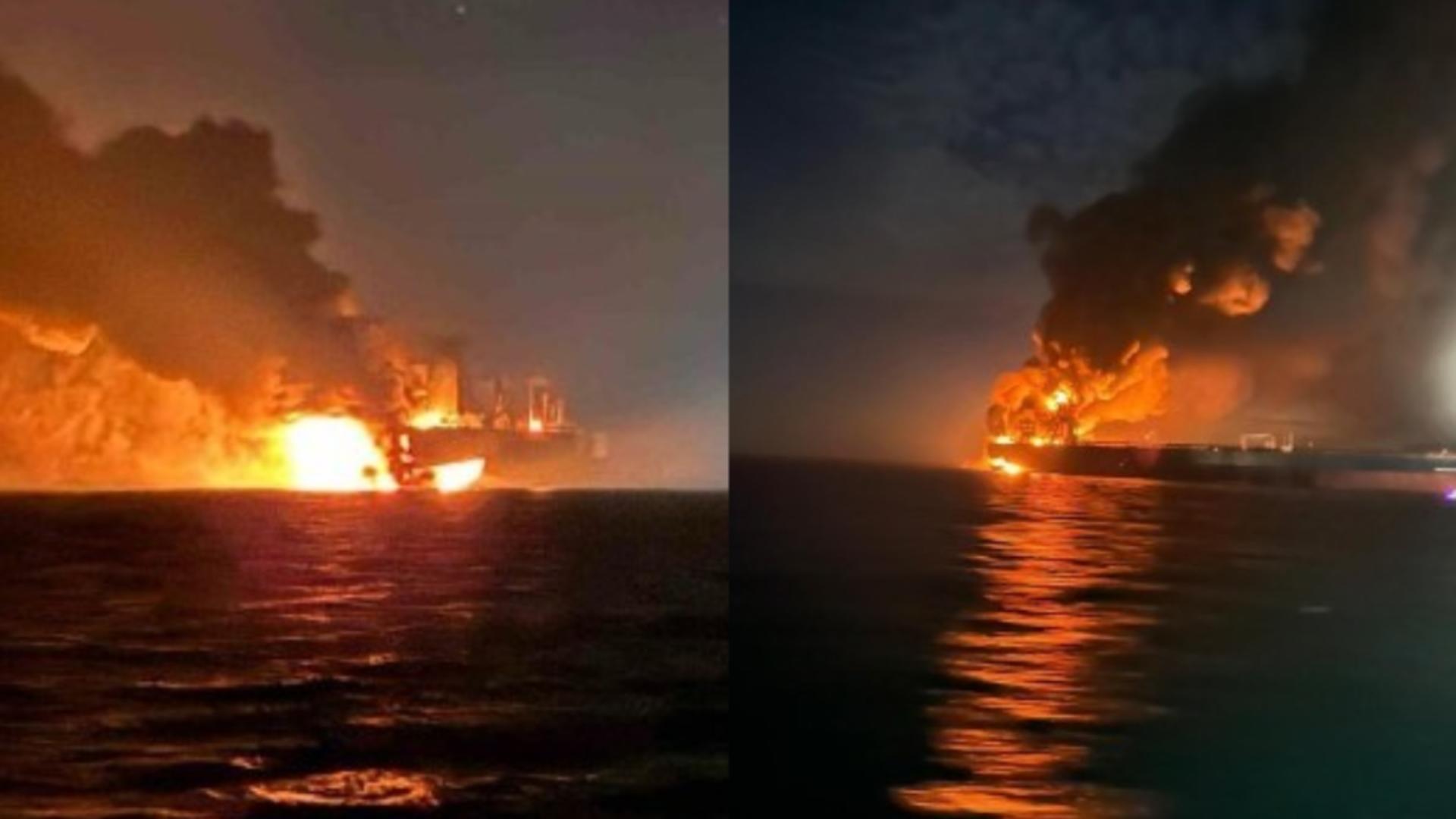 Două petroliere din ”flota fantomă” a Rusiei au luat foc