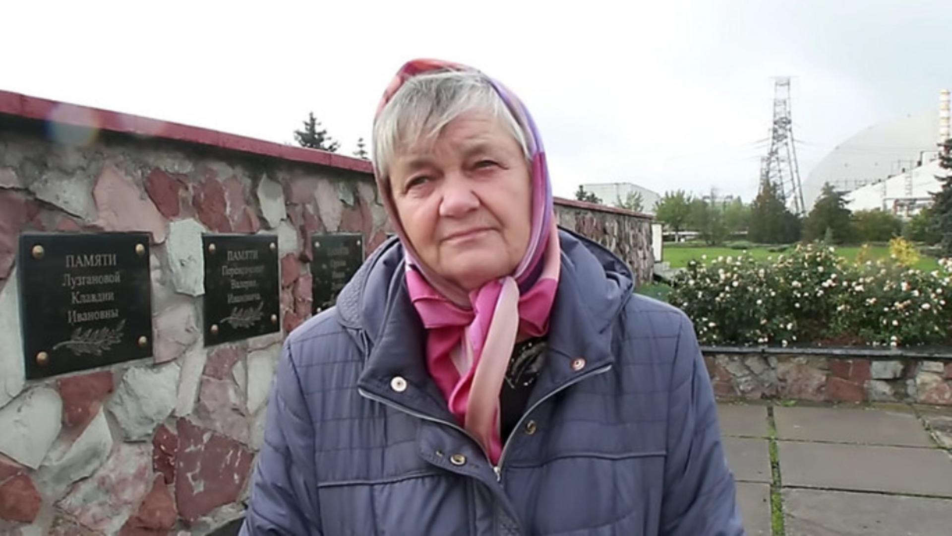 Natalia Hodemciuk, văduva primului om declarat mort în catastrofa din 1986 FOTO:X/@den_kazansky