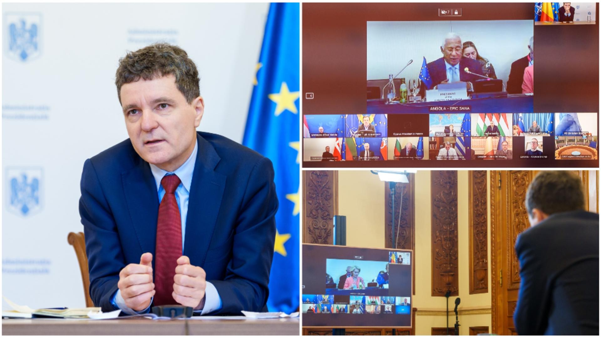 Nicuşor Dan, după reuniunea extraordinară a liderilor UE privind Ucraina. FOTO: presidency