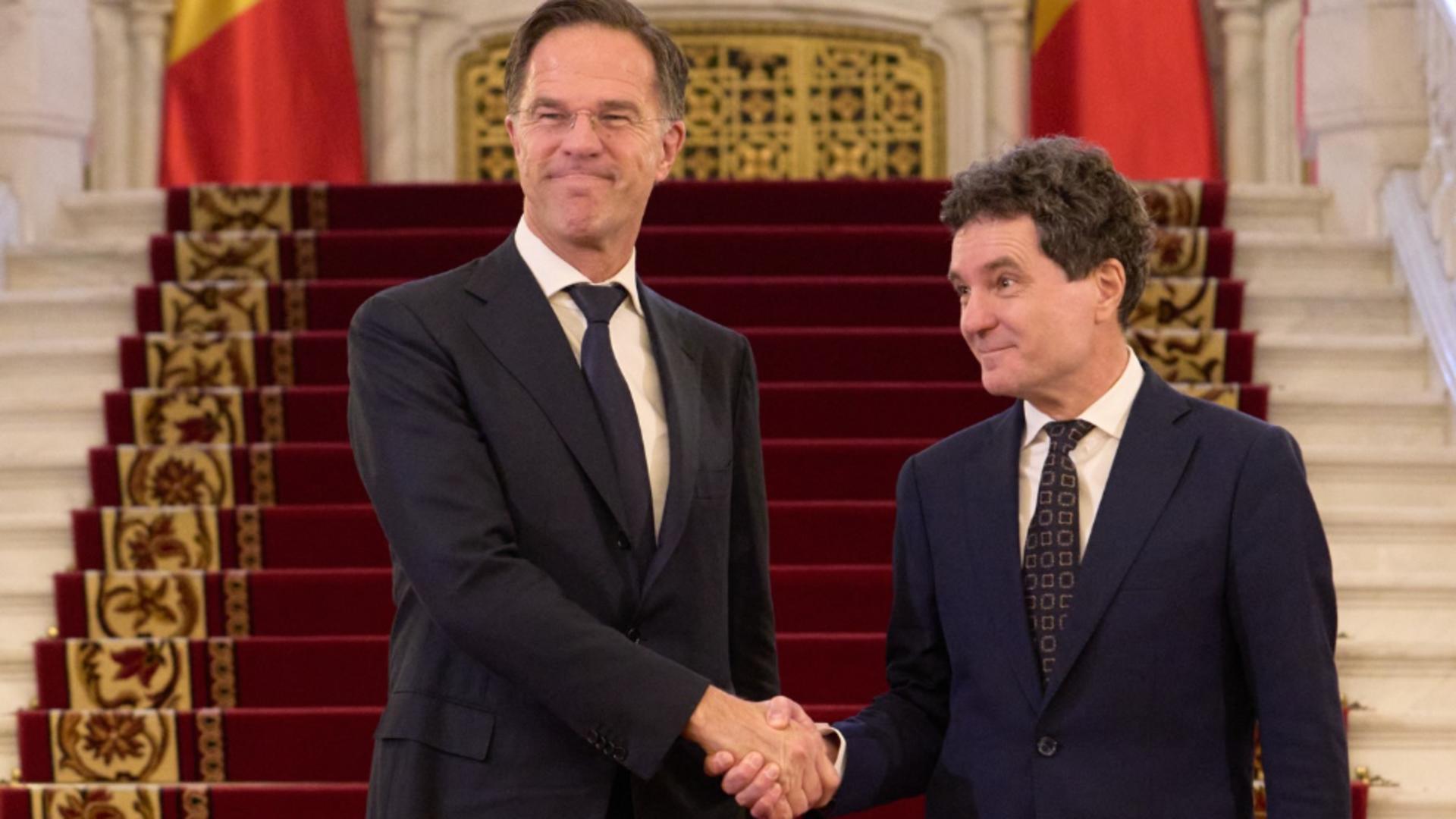 Mark Rutte și Nicușor Dan. Foto: Profimedia