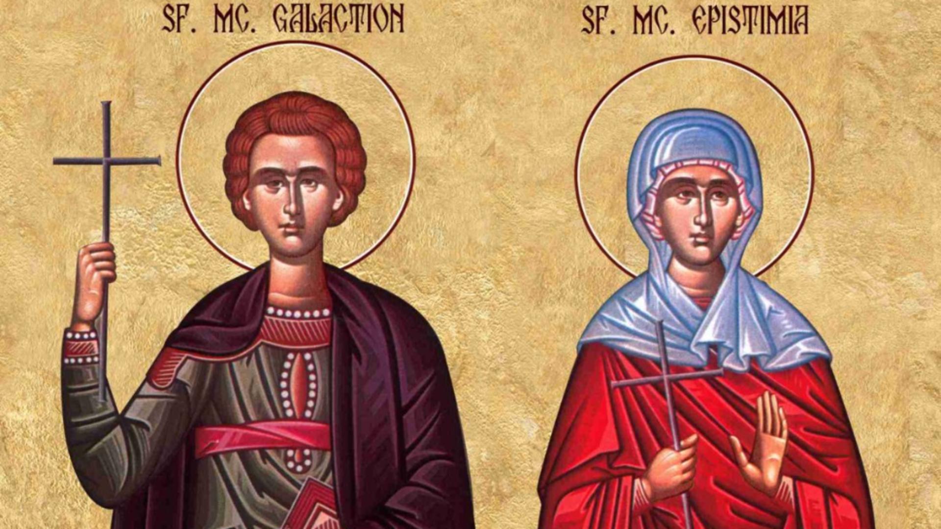 Sfinții Mucenici Galaction și Epistimia au trăit în cetatea Emesa din Fenicia, în timpul domniei împăratului Deciu (249-251).