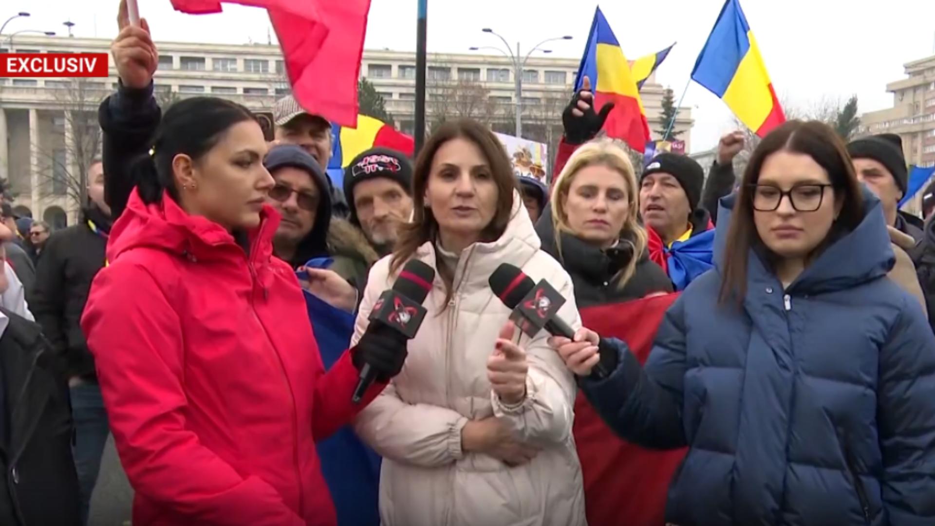 Acuzații grave la protestul fermierilor: „Guvernul ne ignoră”. Anca Alexandrescu, alături de fermieri la protestul din Piața Victoriei/ Captură video