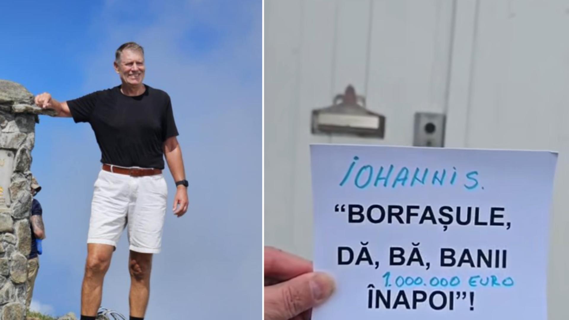 Protestatarul Ceaușescu l-a colindat pe Klaus Iohannis: "Bănișorii înapoi!" - VIDEO