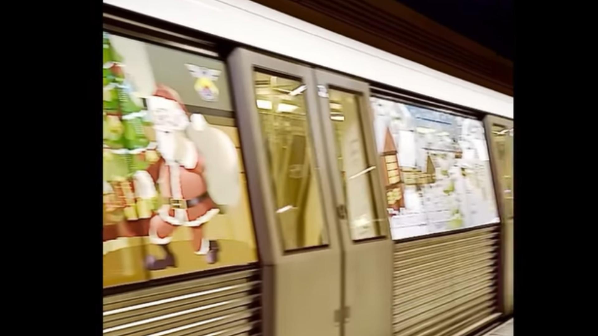 Metrorex aduce Crăciunul în subteran: tren decorat festiv, pe magistralele M1 și M3/ Facebook