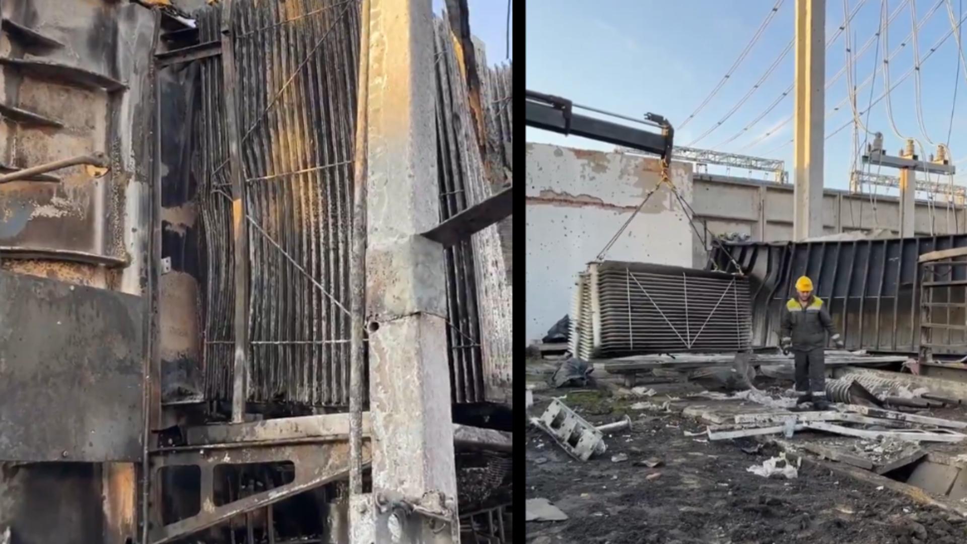 Un bloc de locuințe a fost lovit în plin