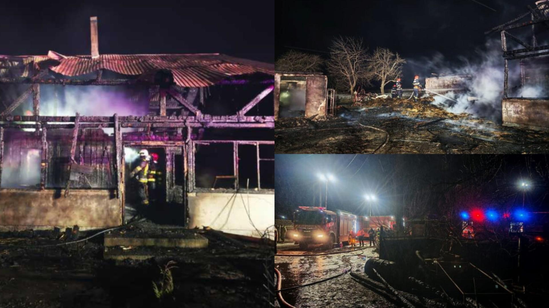 Incendiu de proporții într-o gospodărie din județul Suceava. O familie a rămas fără un acoperiș deasupra capului în plină iarnă