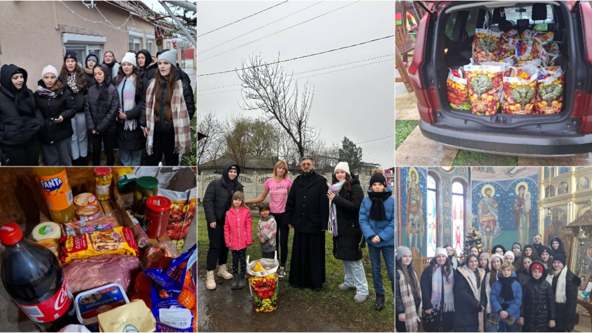”Nimeni singur de Crăciun”. Un preot din Brăila și un grup de copii aduc bucurie familiilor nevoiașe în prag de sărbători