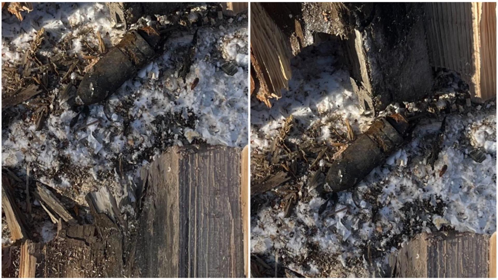 Panică într-o gospodărie din județul Neamț. Proiectil din Al Doilea Război Mondial, descoperit de un bărbat care tăia lemne de foc