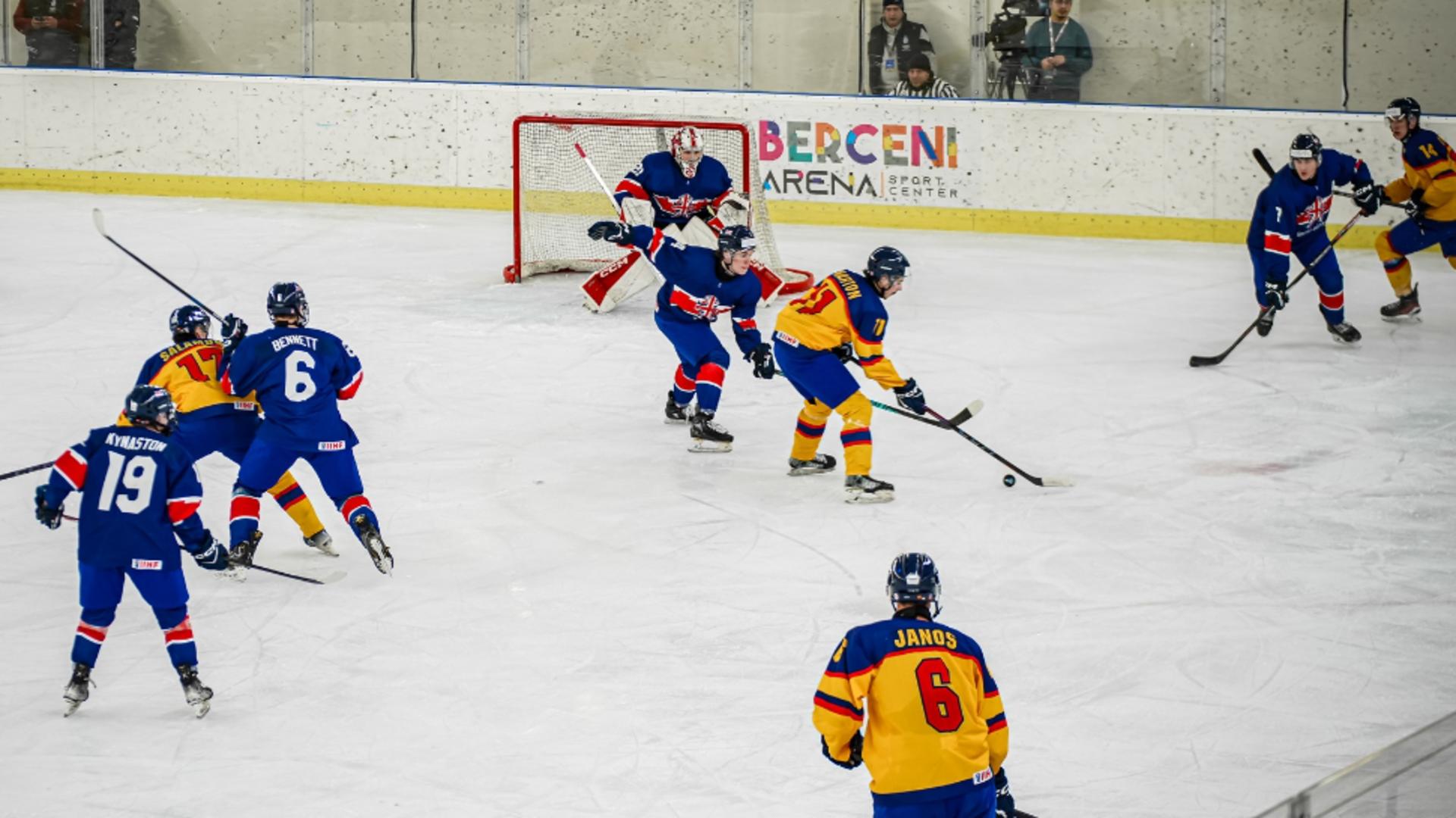 România, înfrângere dramatică în fața Marii Britanii la Campionatul Mondial U20 de hochei pe gheață de la București