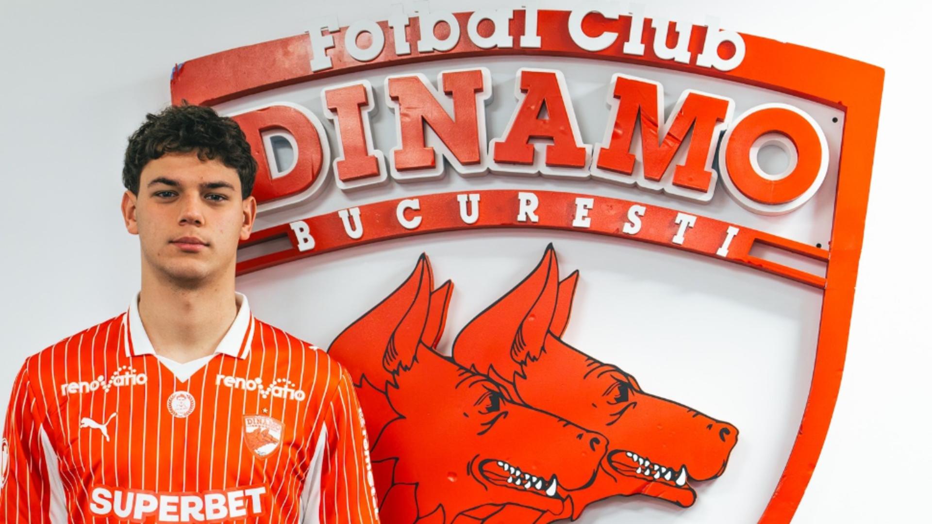 Matteo Duțu a semnat pe trei sezoane cu Dinamo București (foto: Facebook @Dinamo București)