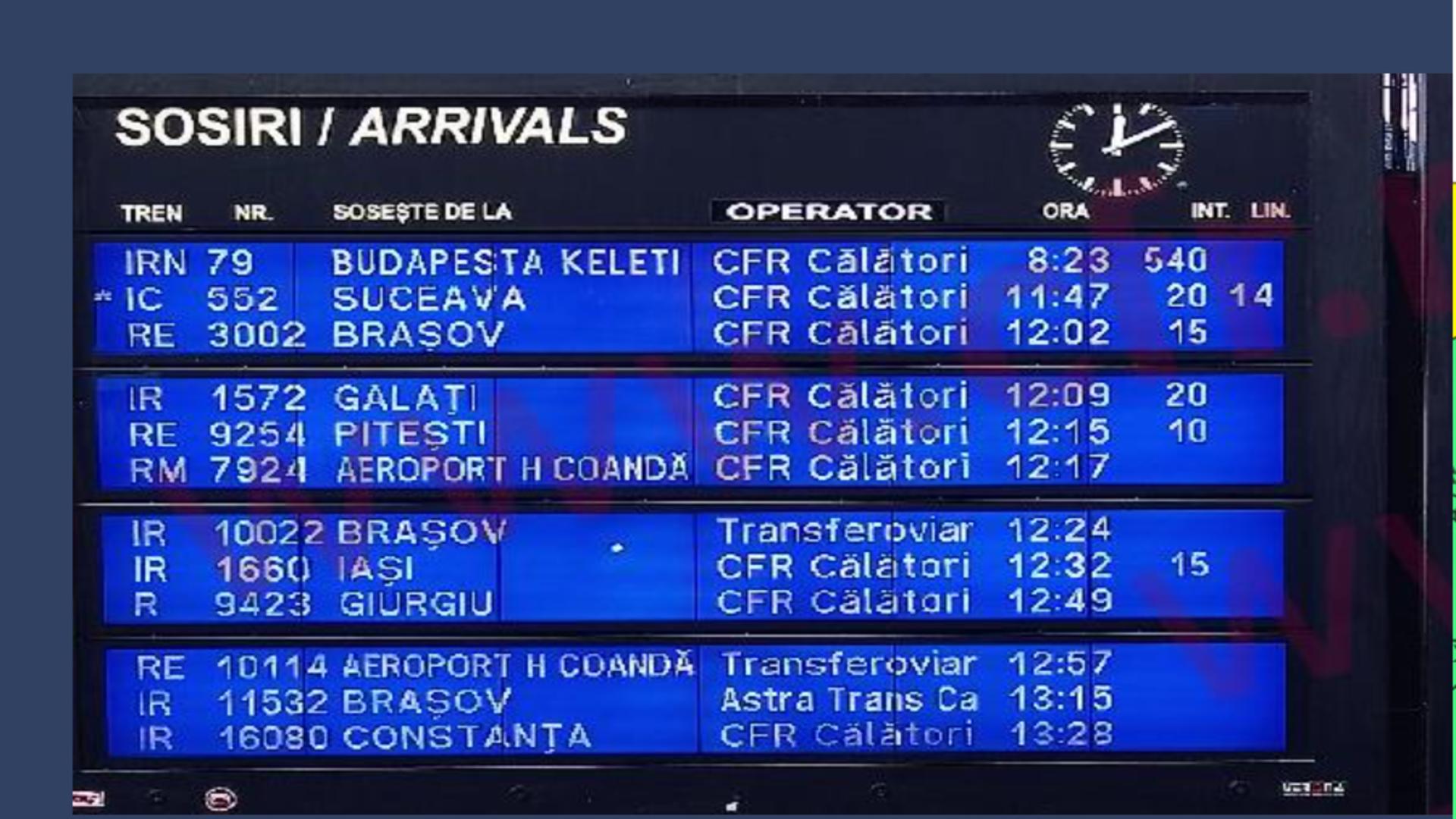 Haos feroviar în Gara de Nord: trenurile înregistrează întârzieri uriașe de peste 500 de minute / Captură foto