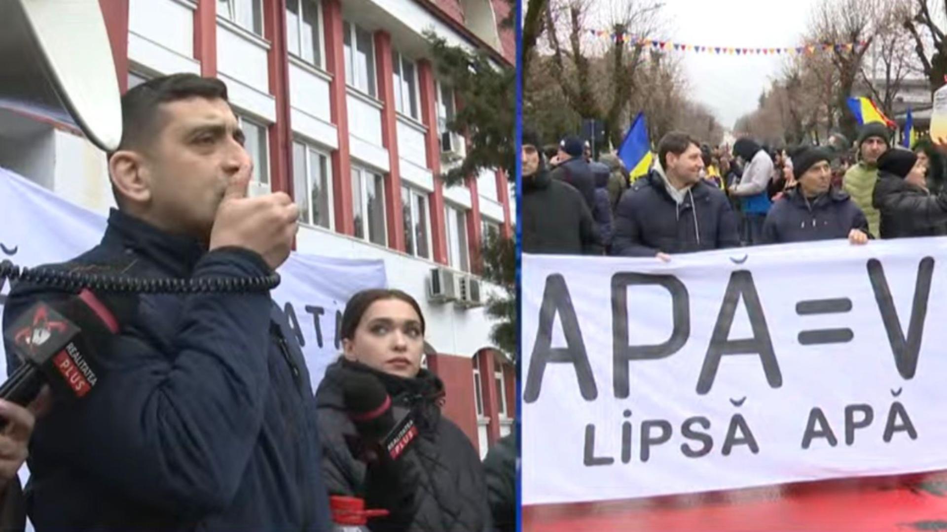 George Simion strigă adunarea la Curtea de Argeș. Protest uriaș al românilor care nu au apă potabilă 