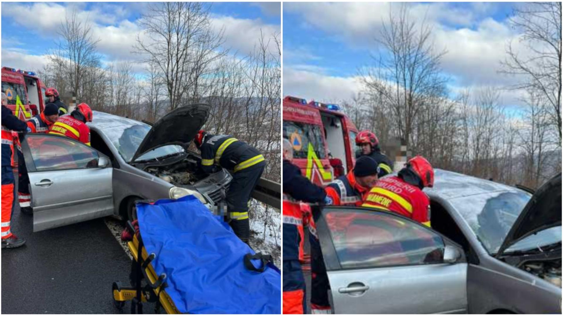Accident grav pe DN 14, la ieșire din Sighișoara, chiar în prima zi a anului. Două persoane sunt încarcerate. A fost solicitat elicopterul SMURD