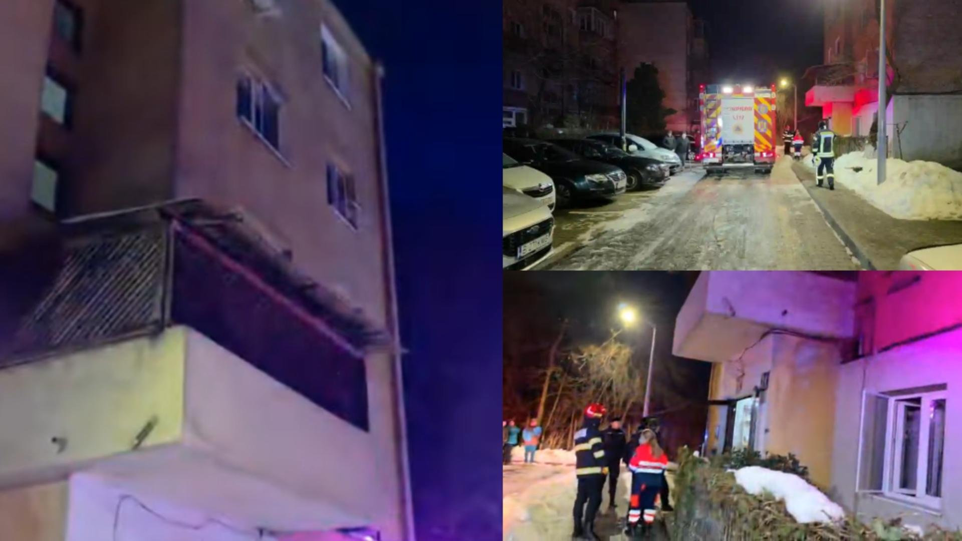 Explozie puternică într-un bloc din Alba Iulia. Doi oameni sunt grav răniți-VIDEO