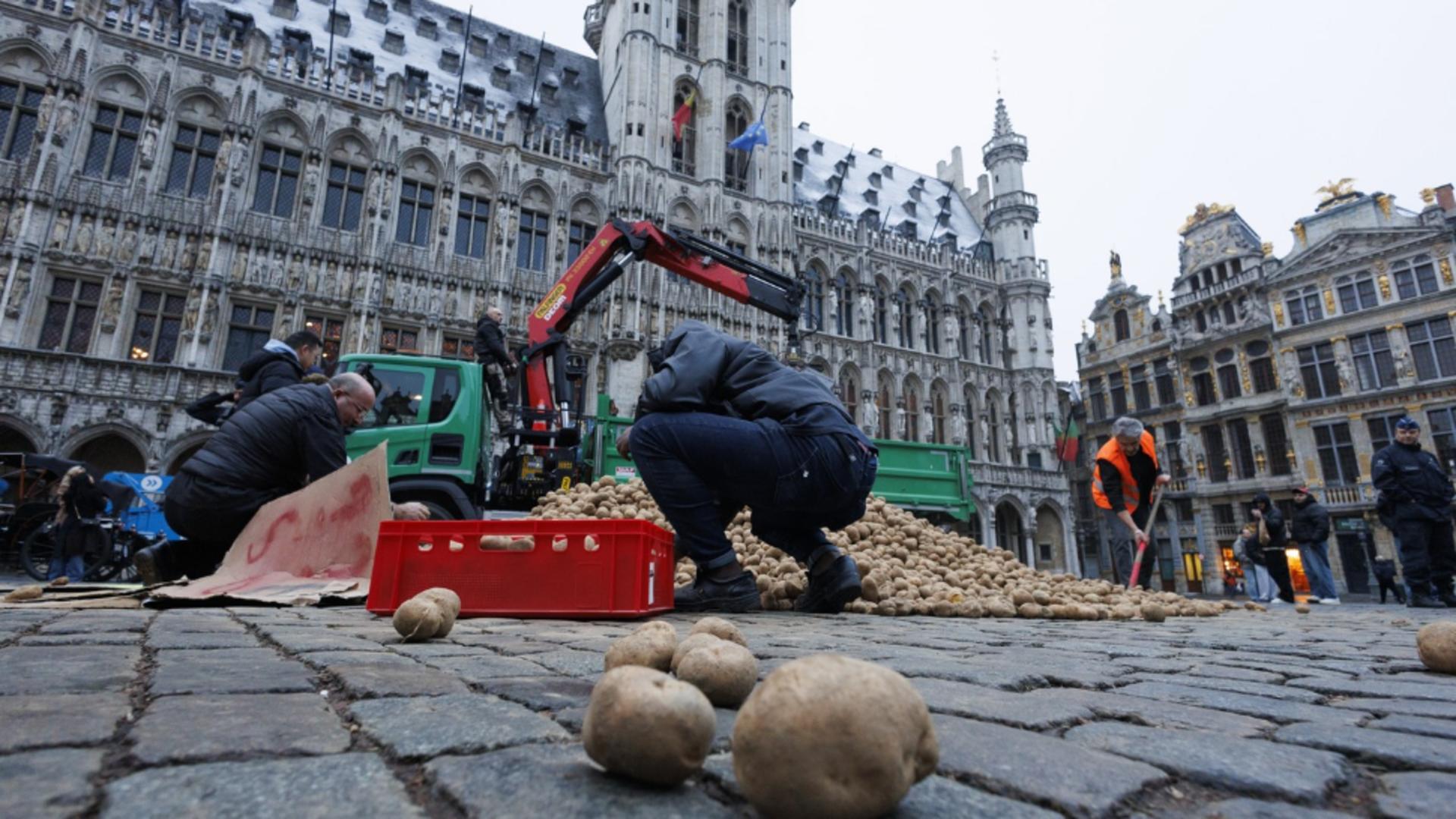 Protest masiv la Bruxelles, împotriva acordului UE-Mercosur. 200 de fermieri români participă la manifestare